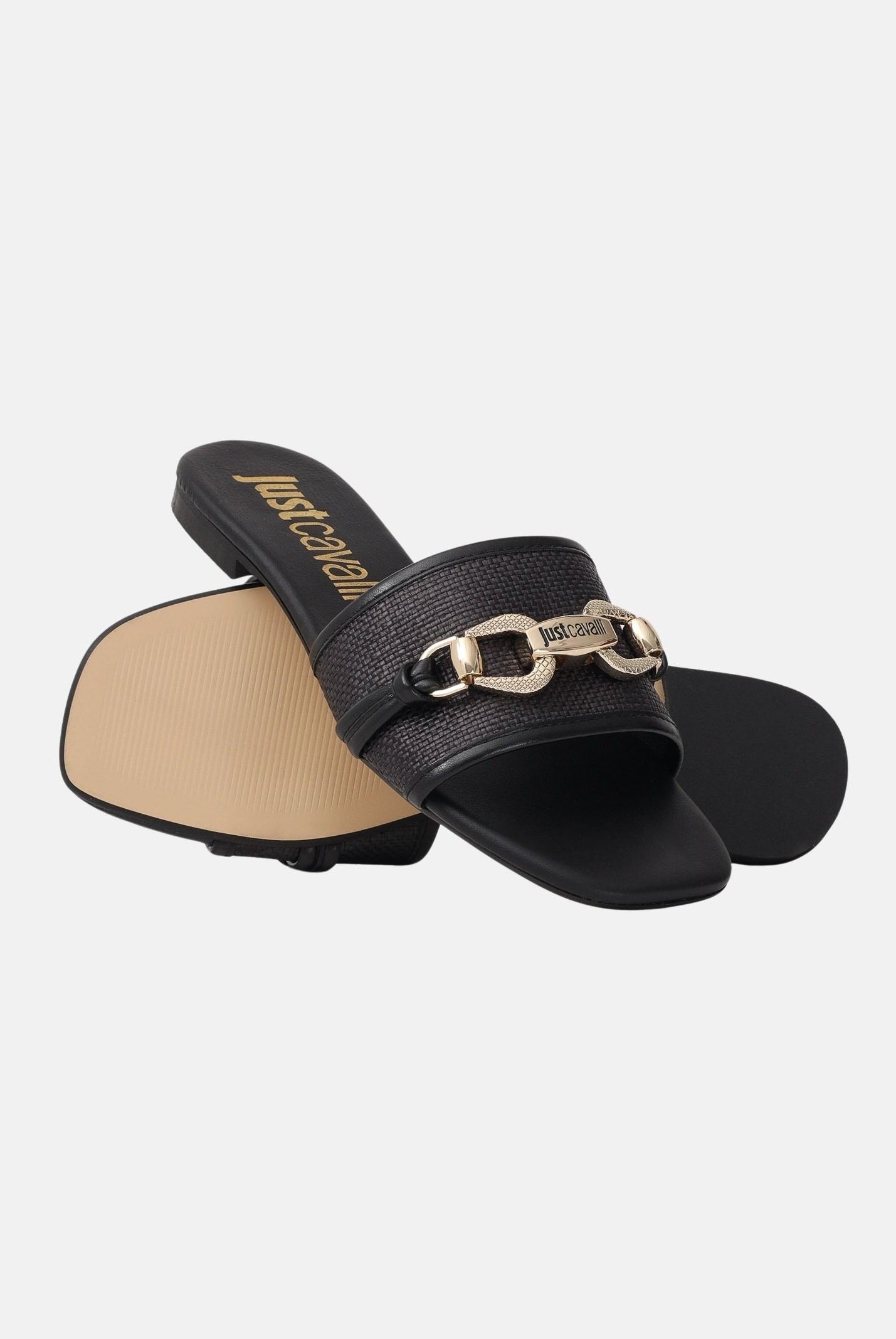JUST CAVALLI Ciabatte nere da donna con fibbia 80RA3S81ZSE61 899 JUST CAVALLI