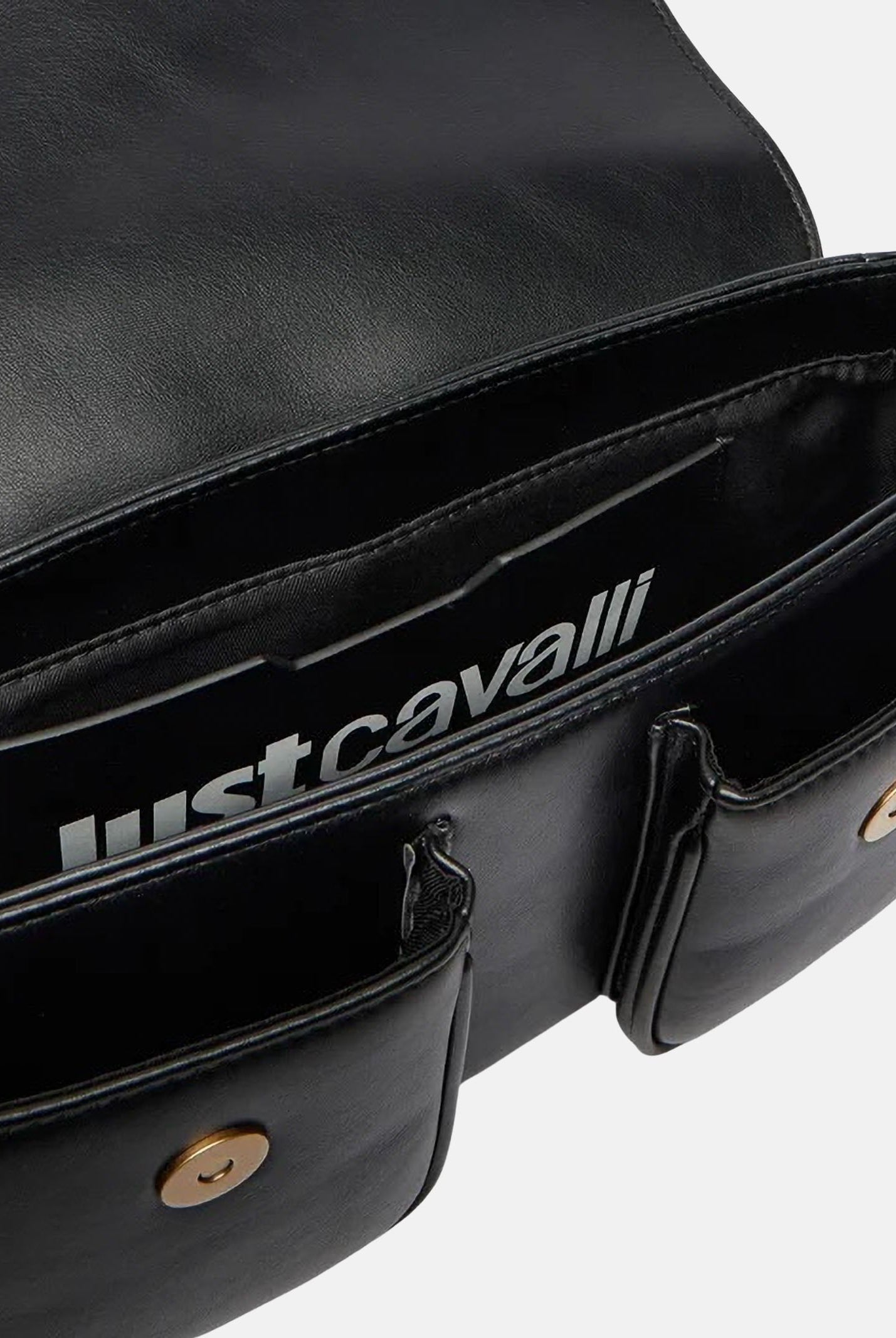 JUST CAVALLI Borsa a spalla nera da donna con fibbia logo 80RA4BA2ZSA89 899 JUST CAVALLI