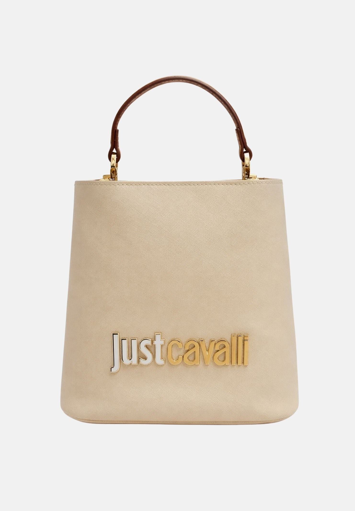 JUST CAVALLI Borsa a mano beige da donna con logo 80RA4BB3ZS766 751 JUST CAVALLI