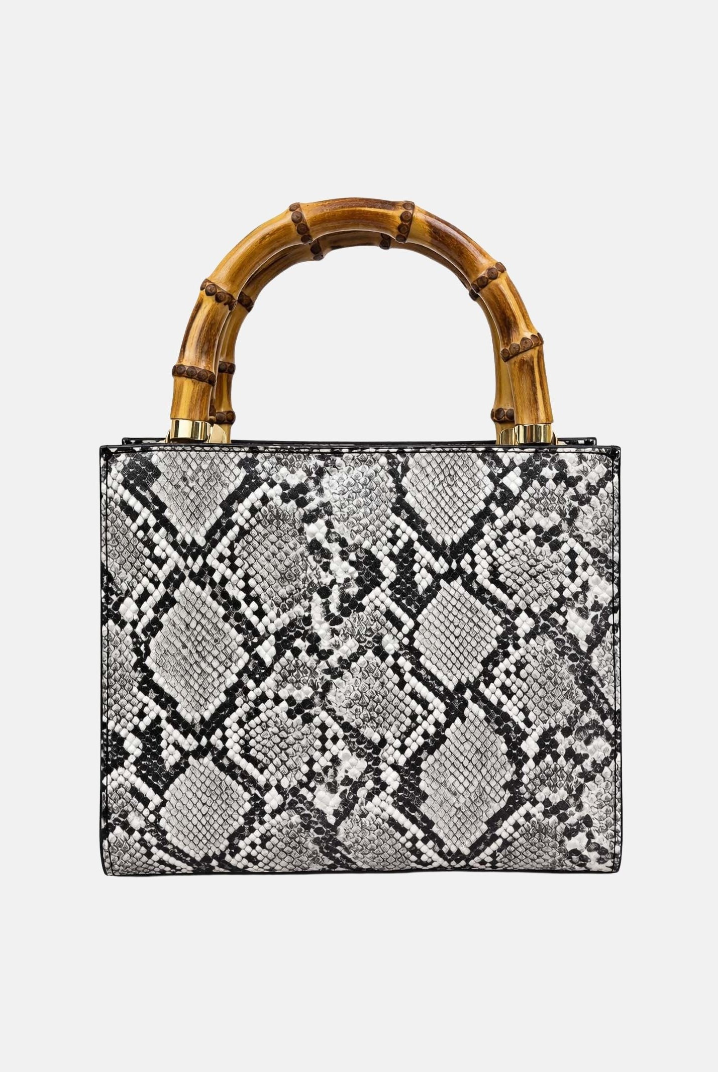 JUST CAVALLI Borsa a mano pitonata bianca e nera da donna 80RA4BD2ZSD84 L02 JUST CAVALLI