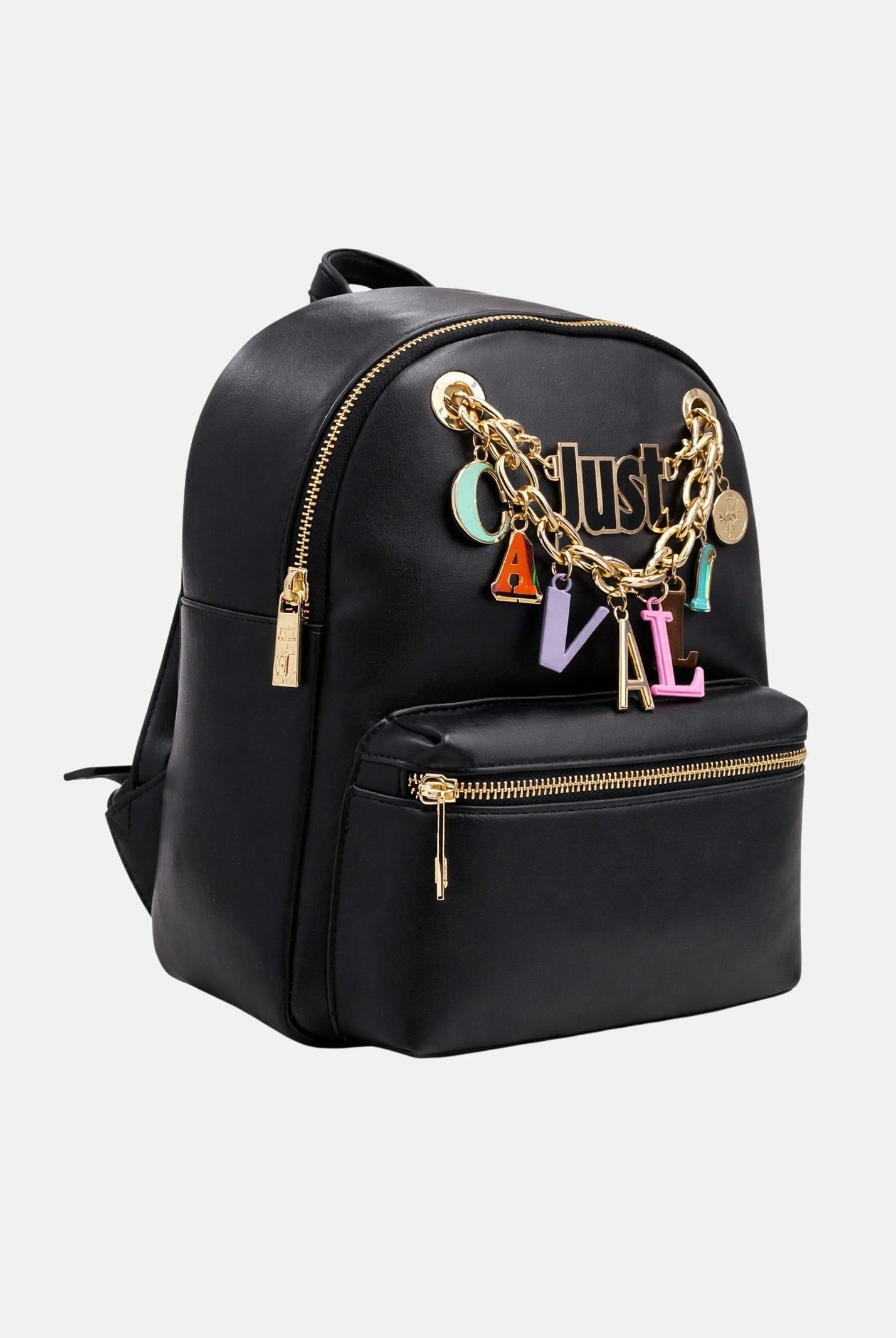 JUST CAVALLI Zaino nero da donna con charm 80RA4BE6ZSD85 899 JUST CAVALLI