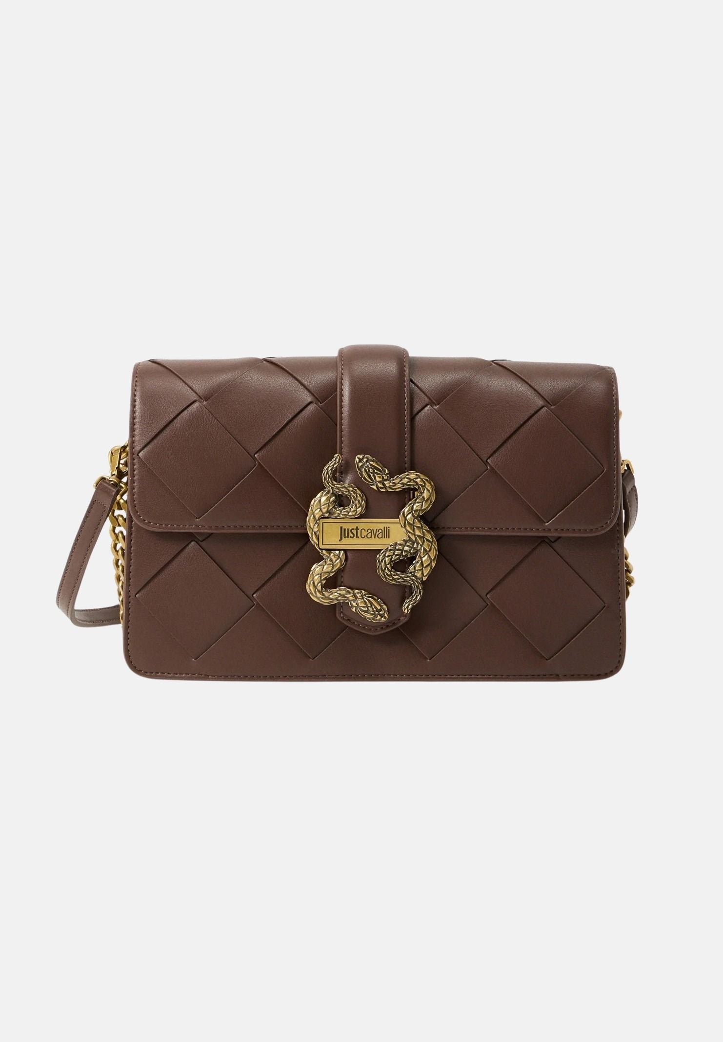 JUST CAVALLI Borsa a tracolla marrone da donna con fibbia 80RA4BM1ZSD88 772 JUST CAVALLI
