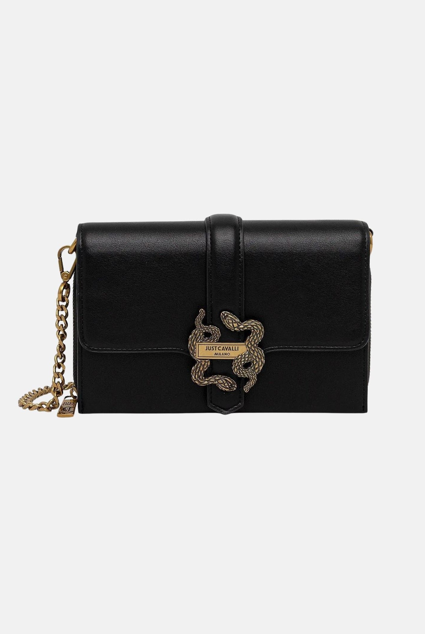 JUST CAVALLI Borsa a tracolla nera da donna con fibbia logo 80RA5PA6ZSA89 899 JUST CAVALLI