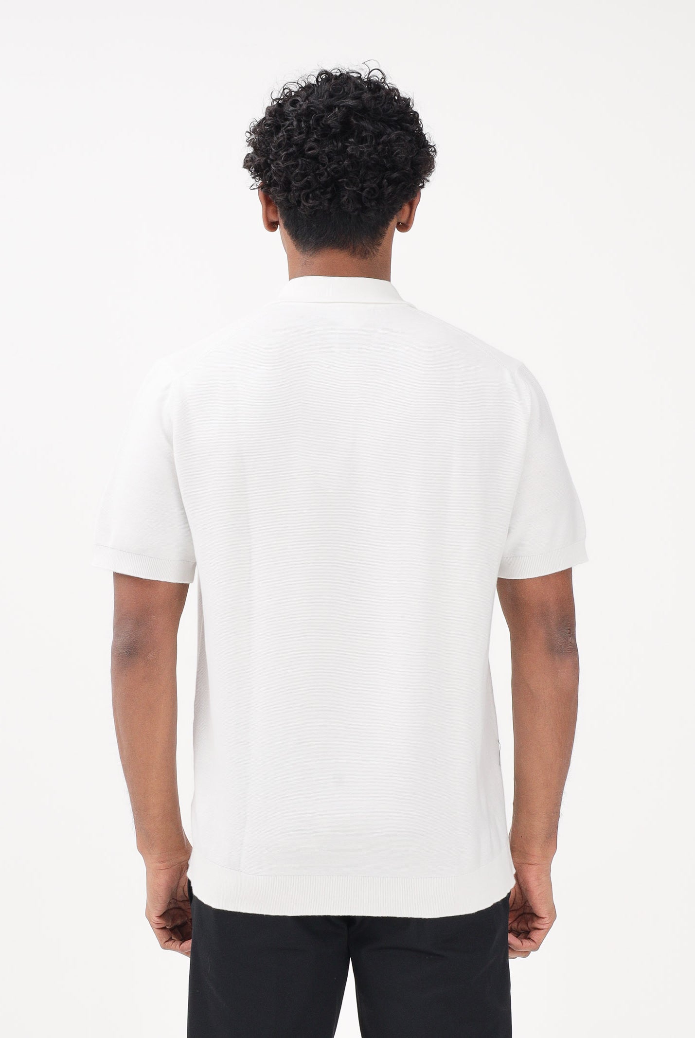 LACOSTE Polo a manica corta bianca da uomo in maglia bouclé AH1043 70V LACOSTE
