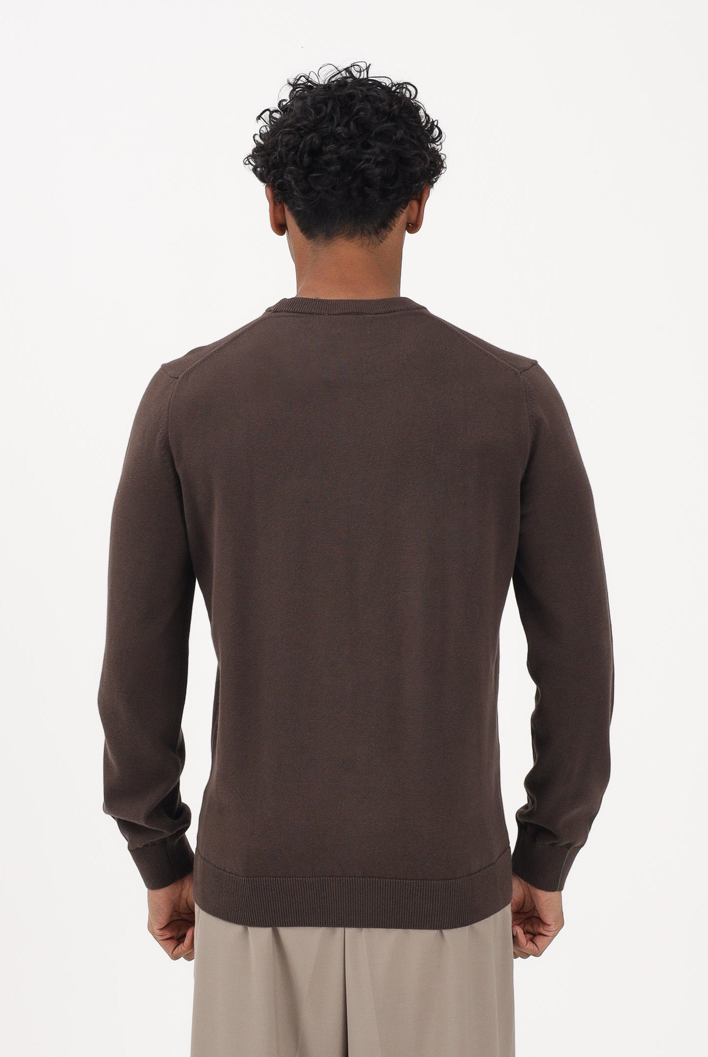 LACOSTE Maglioncino girocollo marrone da uomo AH1985 3LA LACOSTE