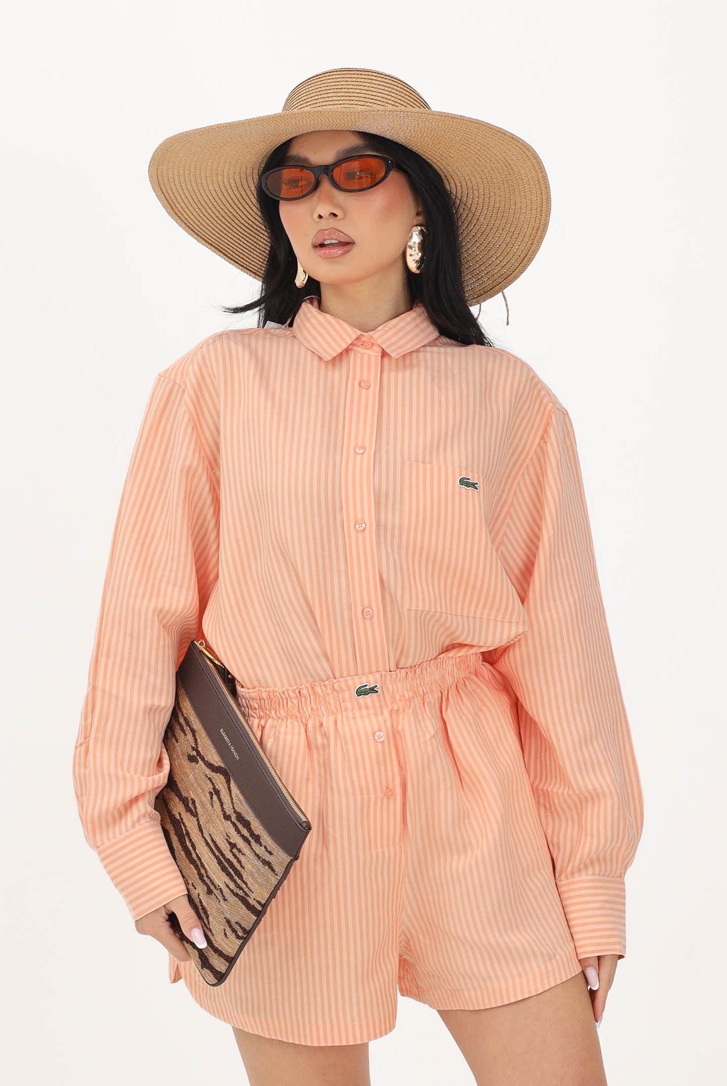 LACOSTE Camicia a manica lunga arancio da donna CF1429 4HI LACOSTE