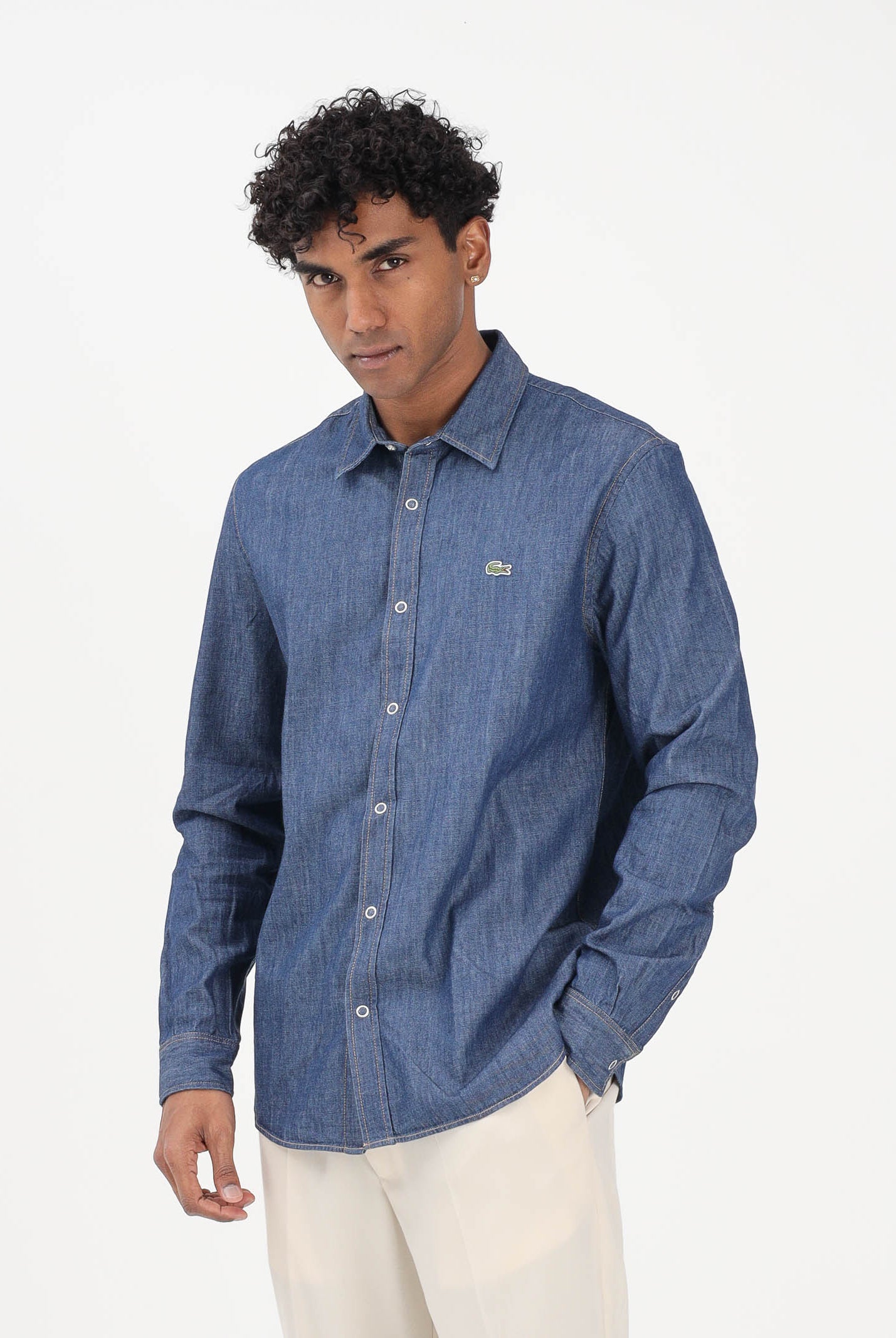 LACOSTE Camicia in denim medio da uomo CH9084 MK9 LACOSTE