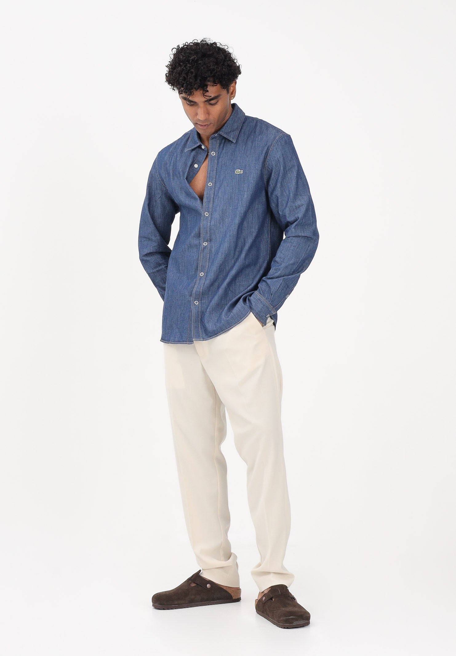 LACOSTE Camicia in denim medio da uomo CH9084 MK9 LACOSTE