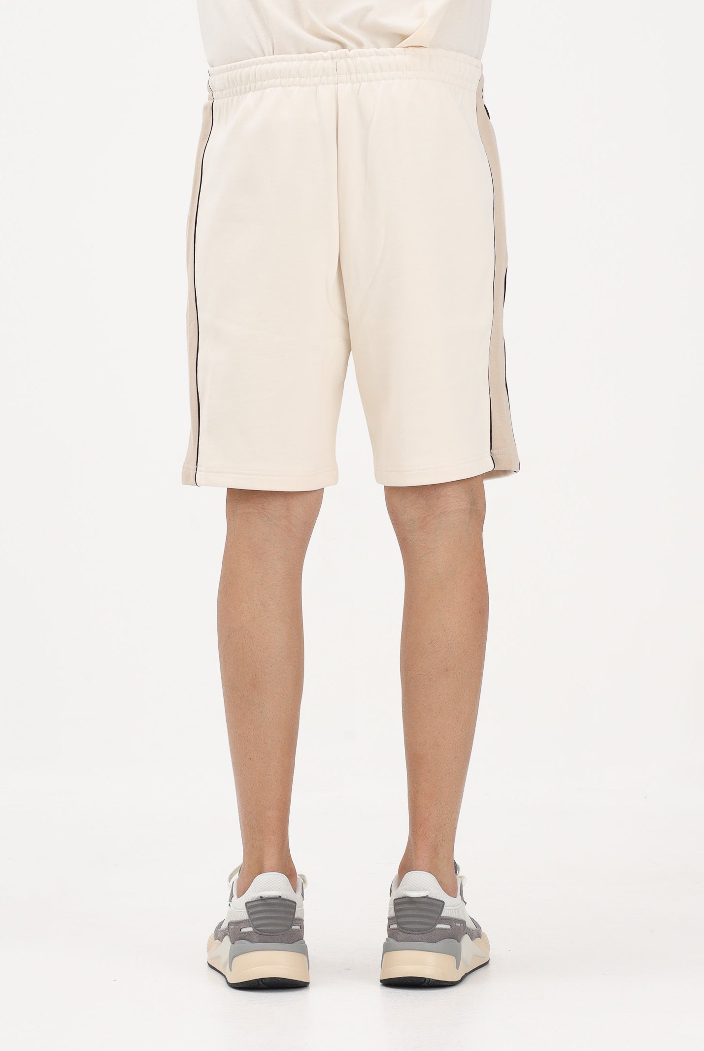 LACOSTE Shorts sportivo beige da uomo con motivo color block GH0893 3RR LACOSTE