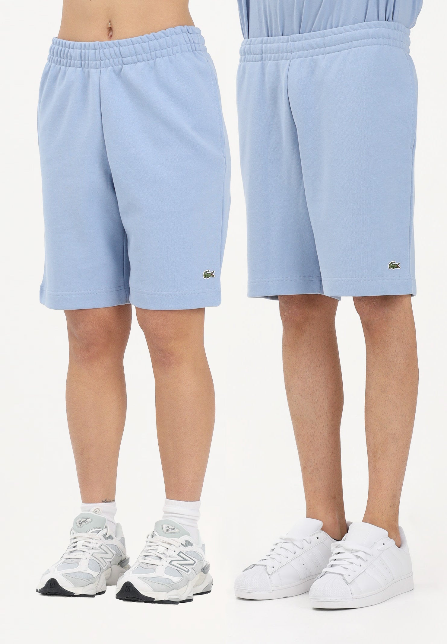 LACOSTE Shorts sportivo celeste per uomo e donna con logo GH9860 AEY LACOSTE