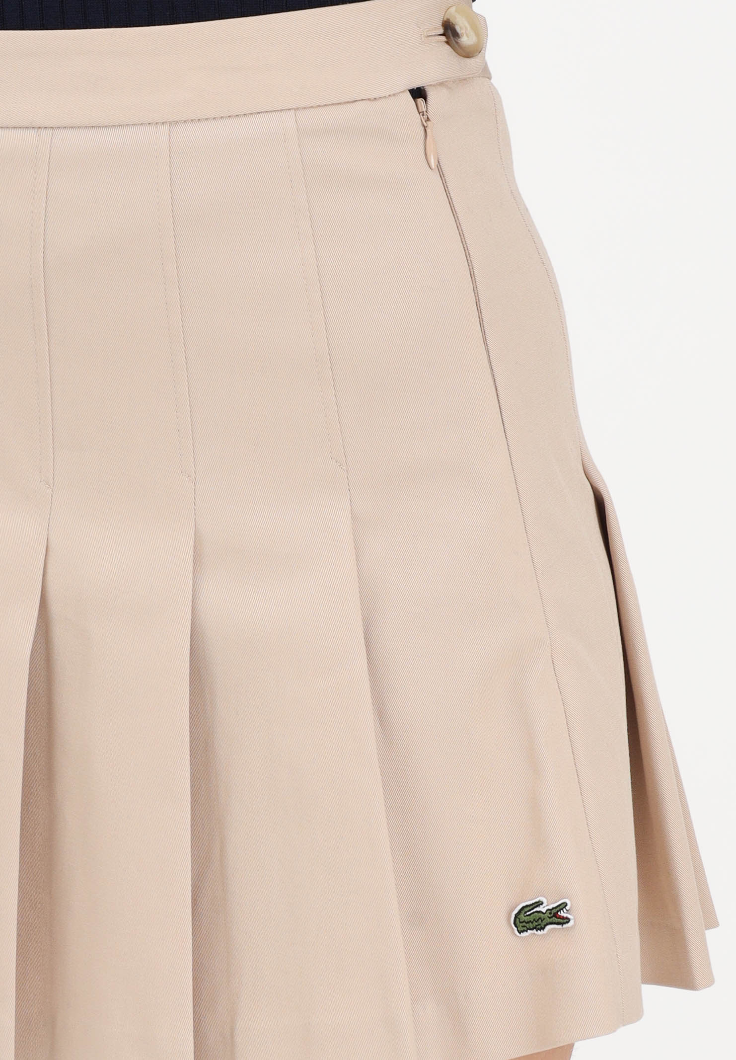 LACOSTE Gonna corta beige da donna con logo JF8001 X6F LACOSTE