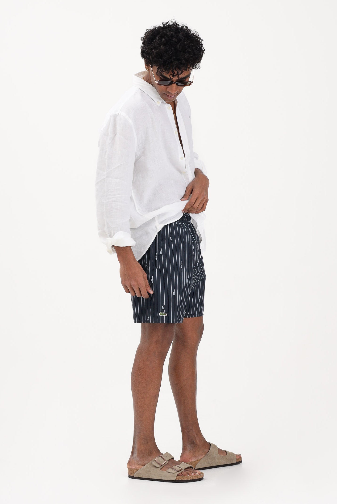 LACOSTE Shorts mare blu da uomo con stampa coccodrillo MH1849 IY8 LACOSTE