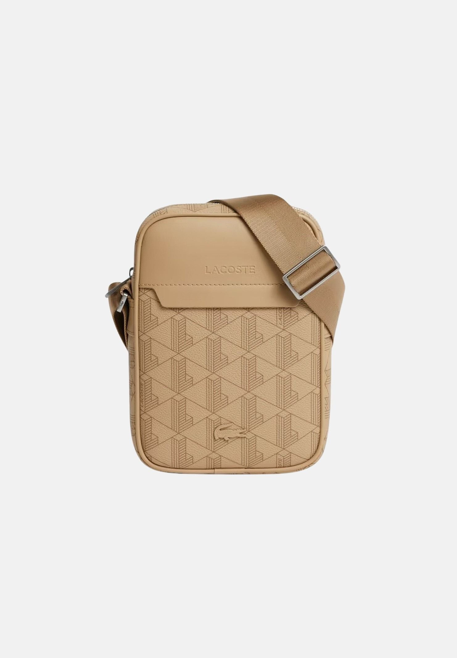 LACOSTE Borsello beige da uomo con stampa monogramma The Blend NH4410 R59 LACOSTE