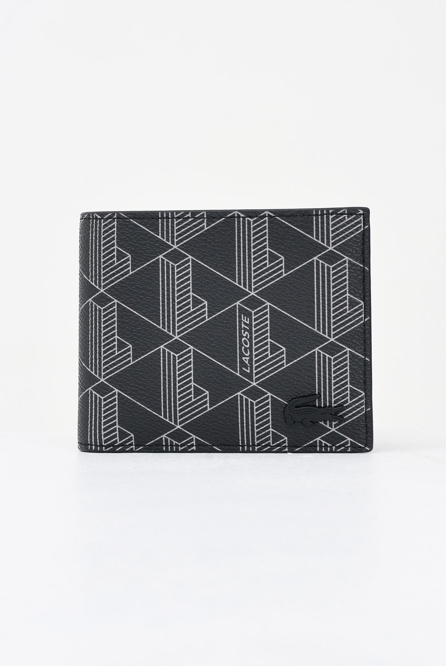 LACOSTE Portafogli The Blend Monogram nero da uomo NH4844 H45 LACOSTE