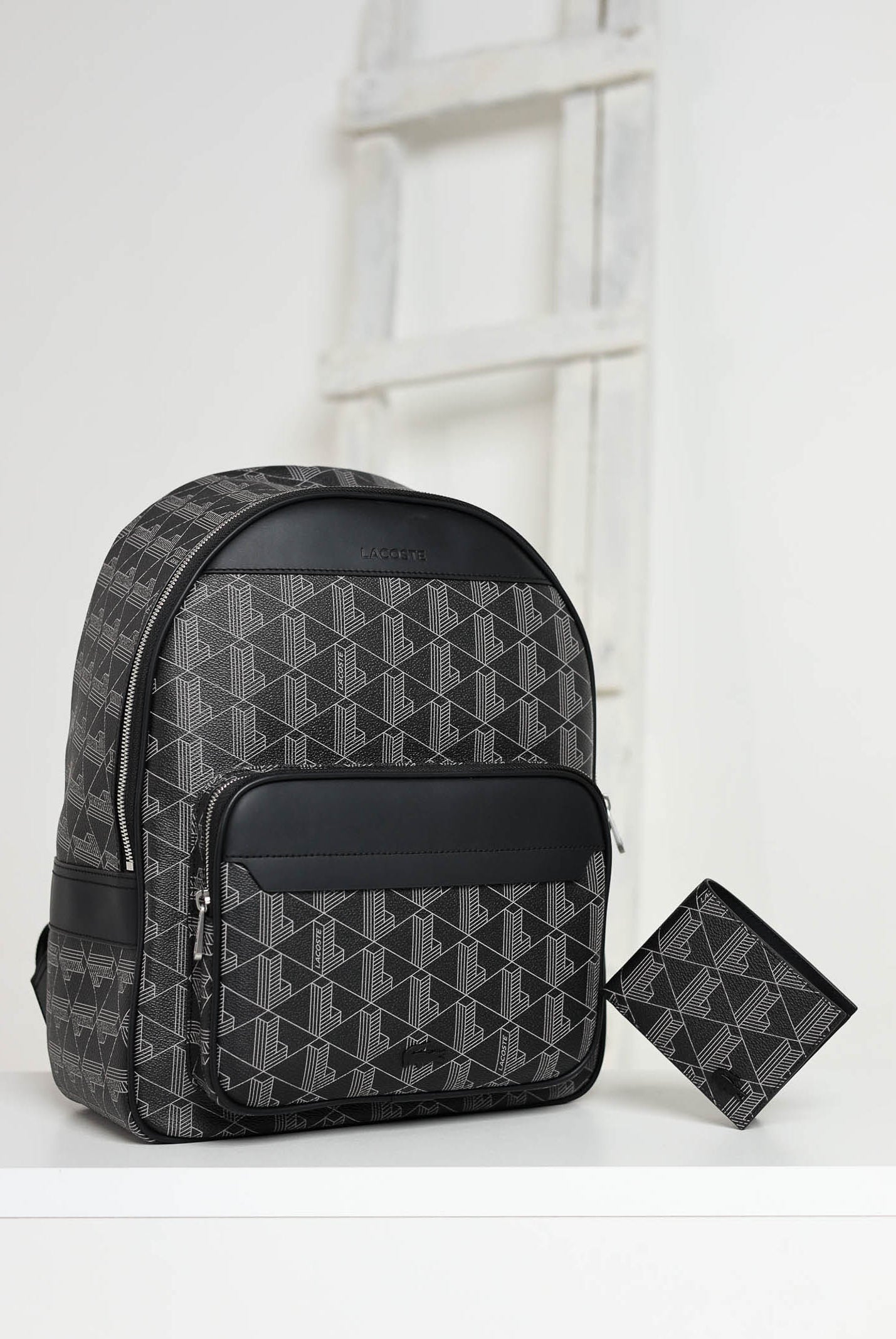 LACOSTE Portafogli The Blend Monogram nero da uomo NH4844 H45 LACOSTE