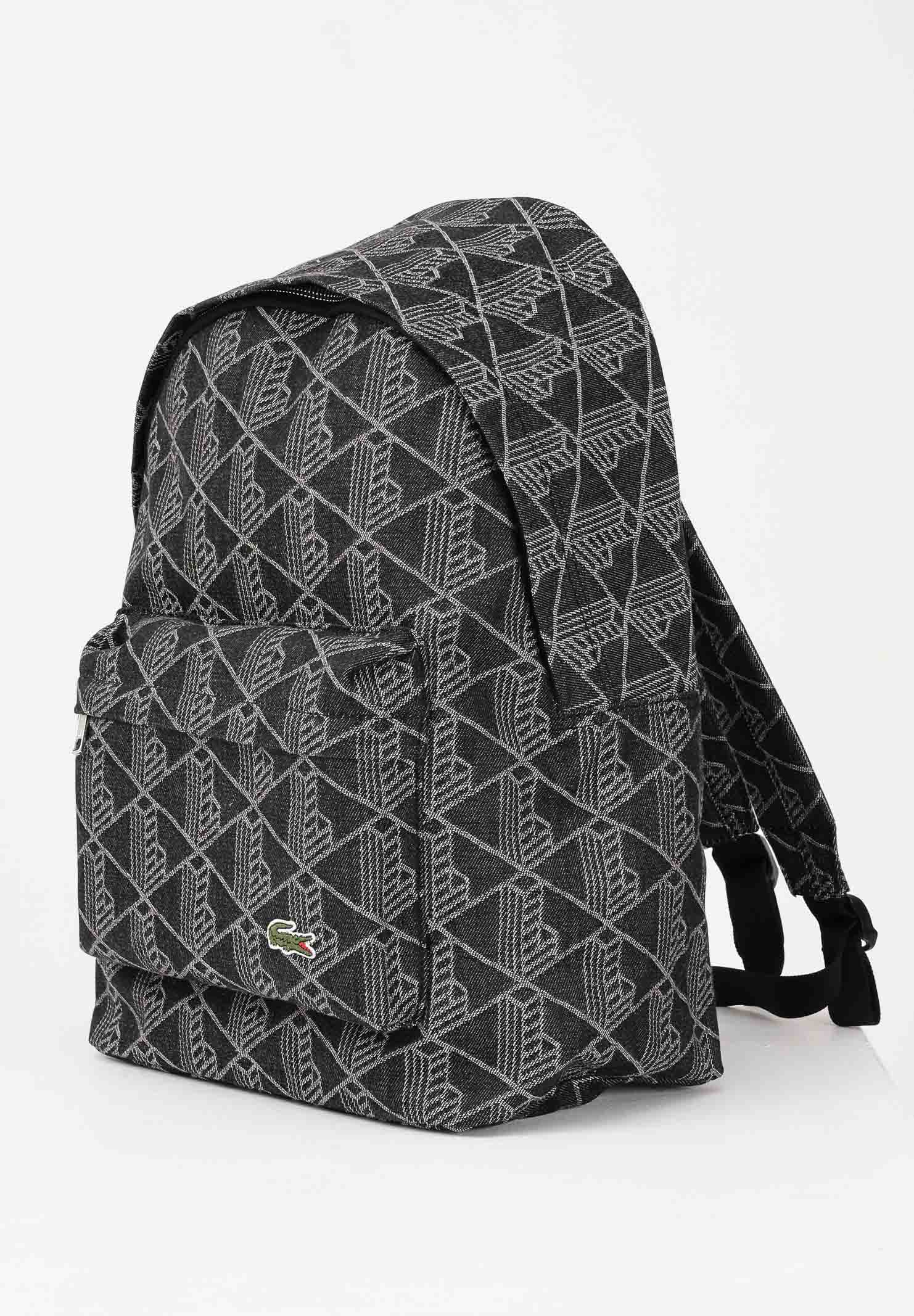LACOSTE Zaino Neocroc Jacquard Motif nero per uomo e donna NU4871 R33 LACOSTE