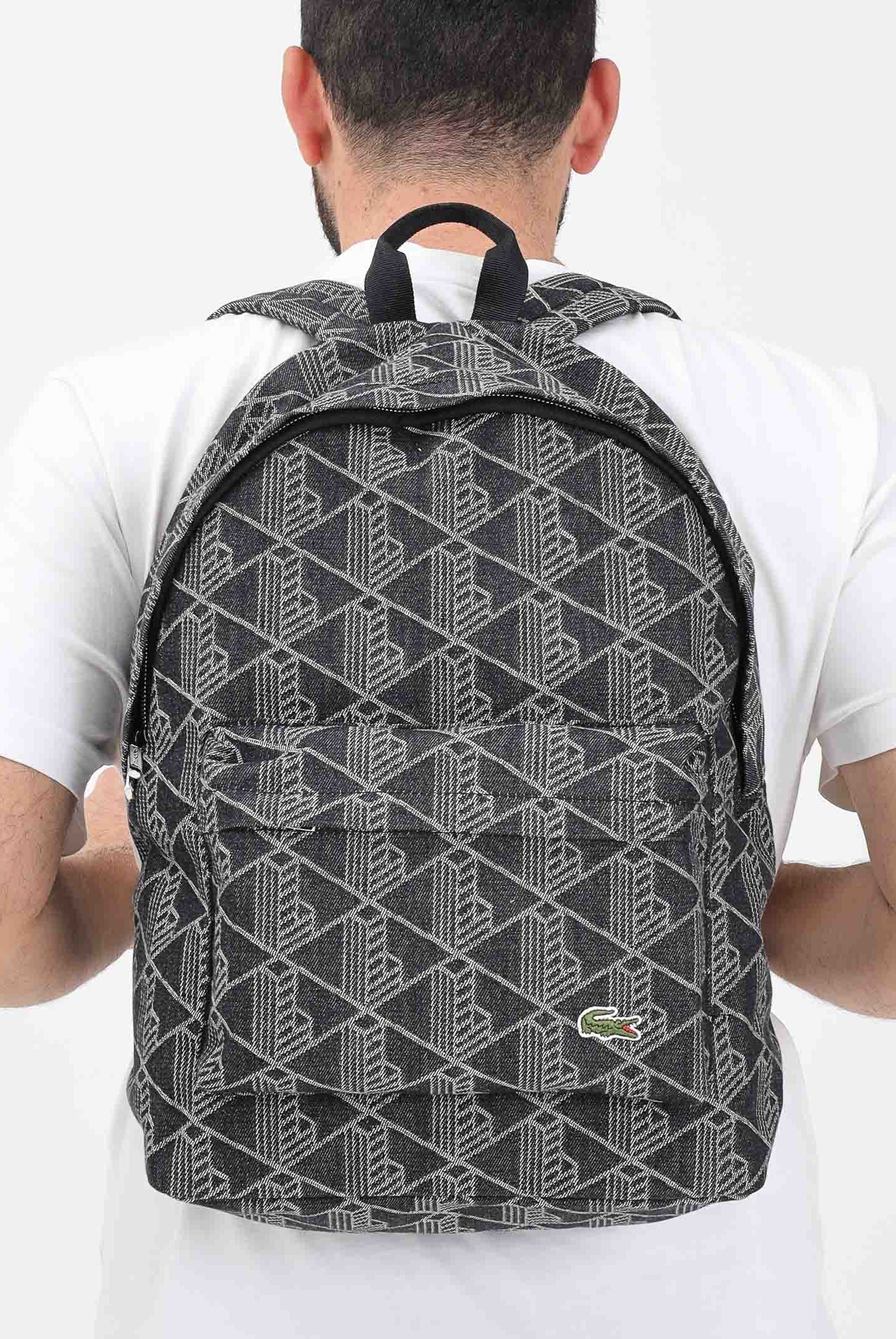 LACOSTE Zaino Neocroc Jacquard Motif nero per uomo e donna NU4871 R33 LACOSTE