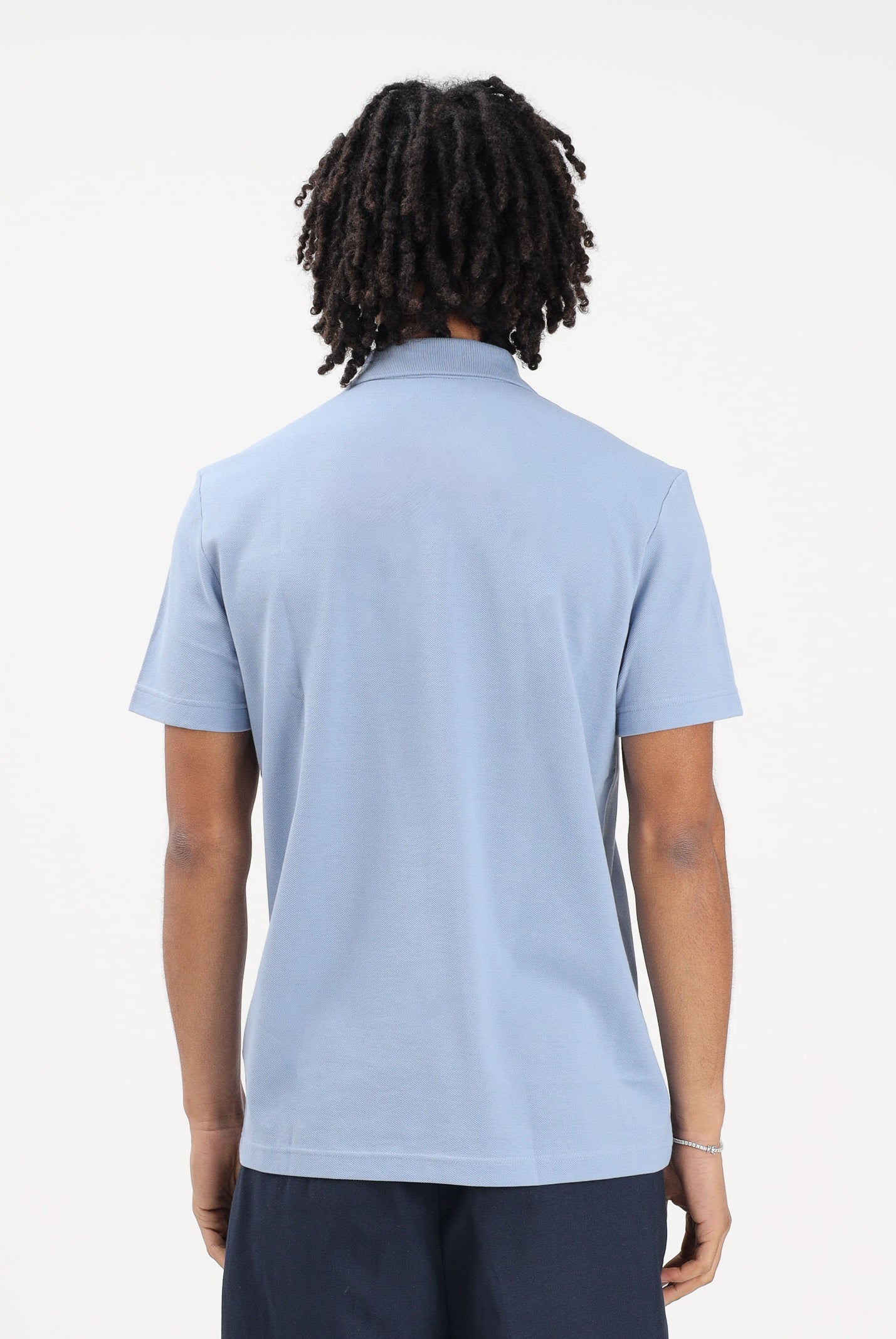 LACOSTE Polo a manica corta celeste e blu da uomo con motivo color block PH0895 3PT LACOSTE