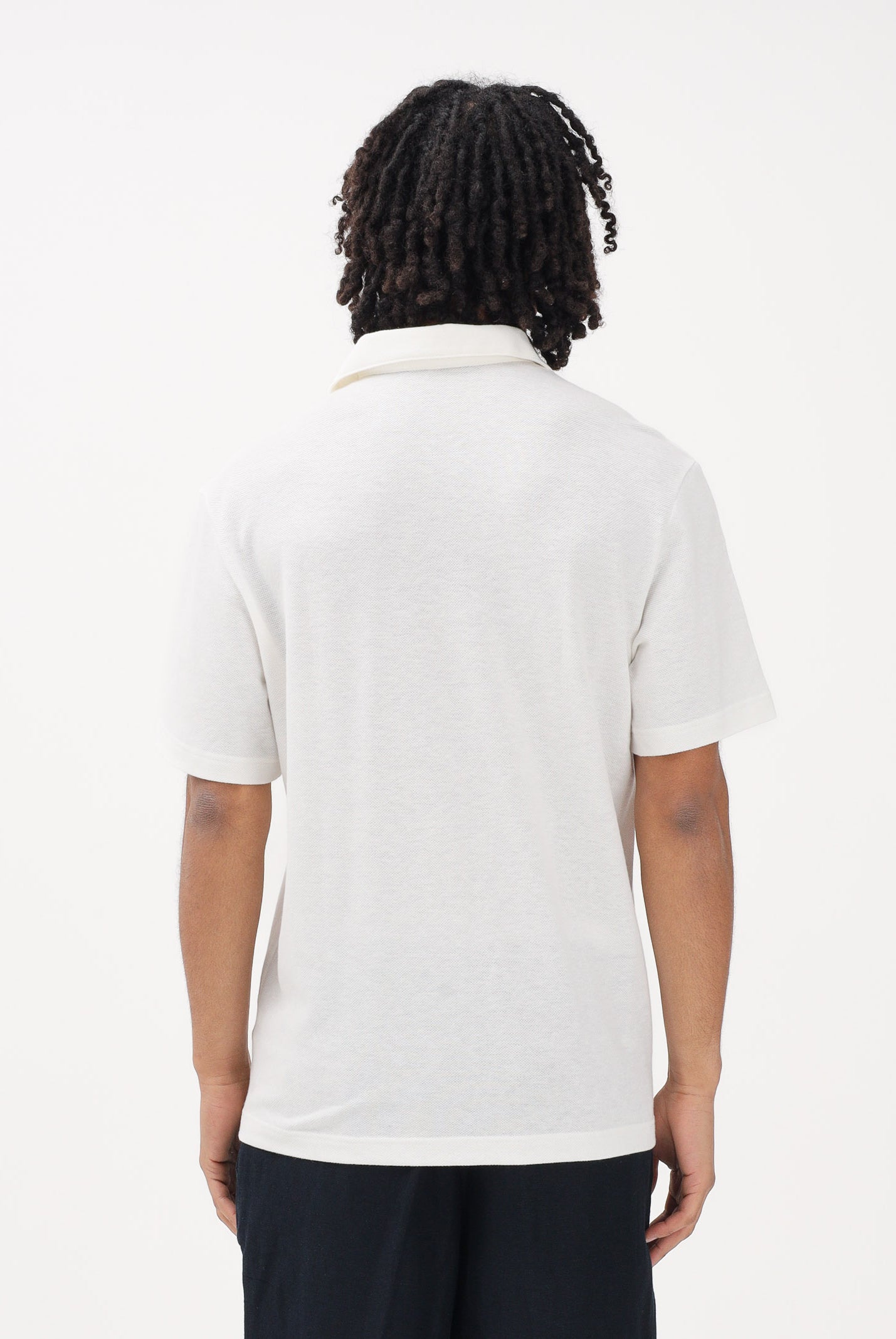 LACOSTE Polo a manica corta bianca da uomo in cotone-lino PH2449 70V LACOSTE