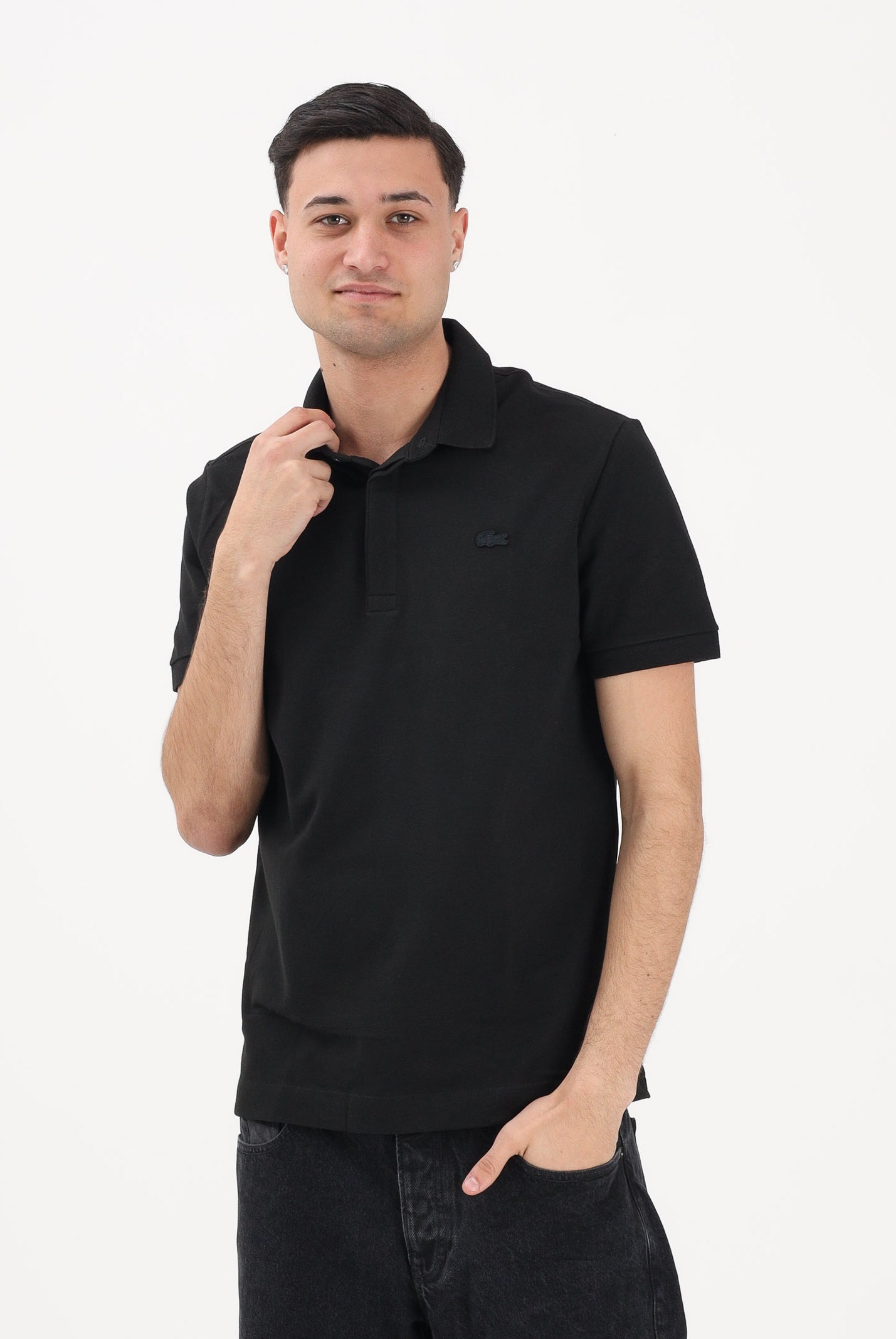 LACOSTE Polo a manica corta nera da uomo con logo PH5522 031 LACOSTE