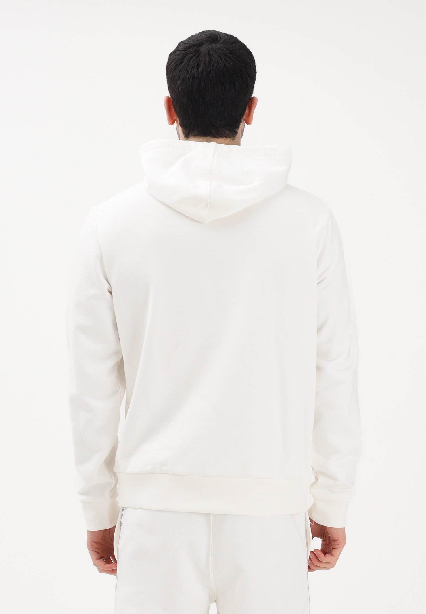 LACOSTE Felpa con cappuccio bianca da uomo con bordi logati SH0884 70V LACOSTE