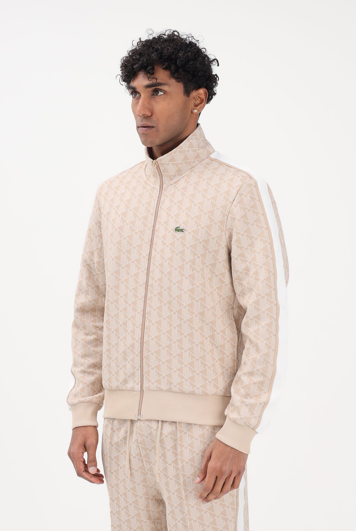 LACOSTE Felpa con zip Paris beige da uomo SH1368 8GI LACOSTE
