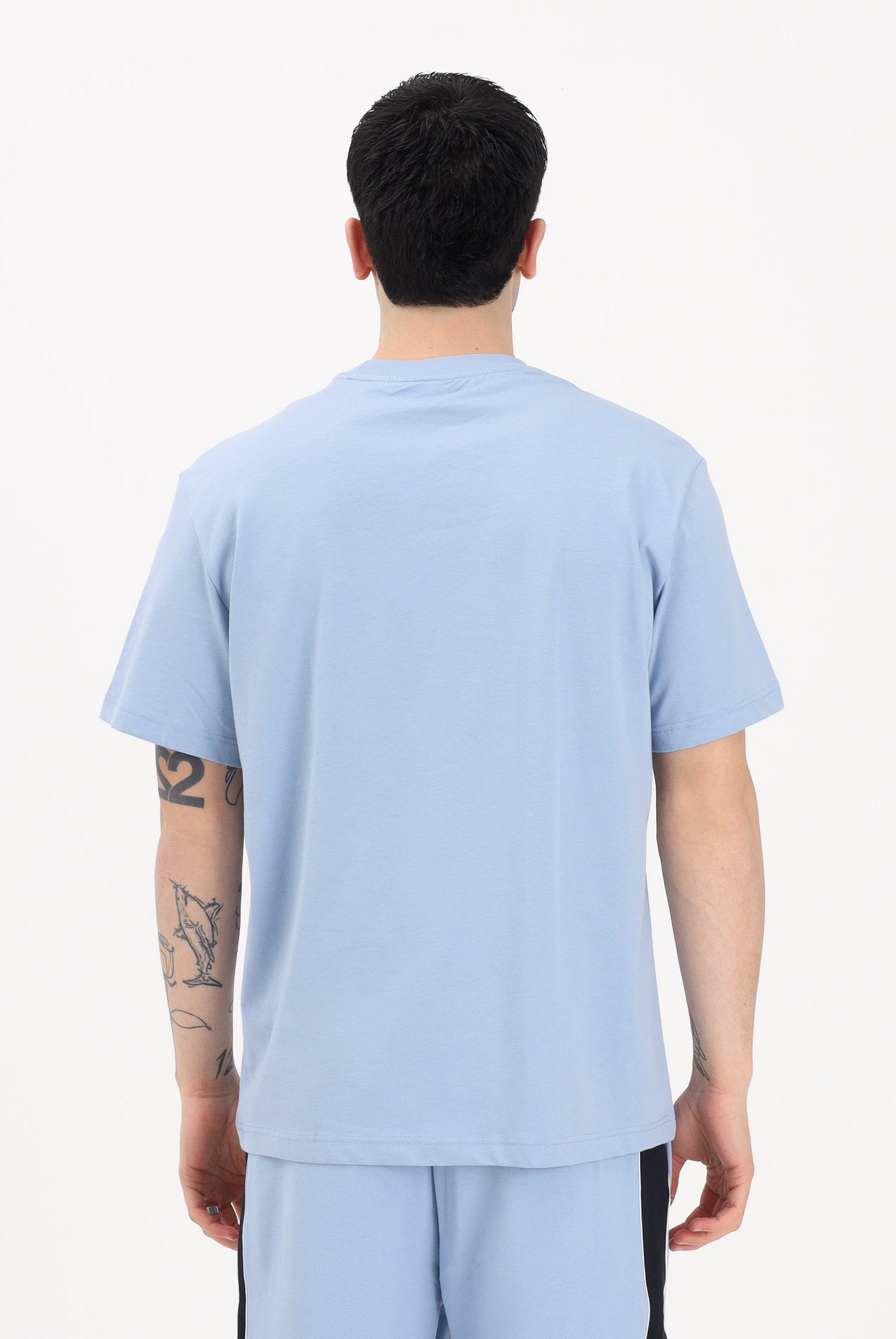 LACOSTE T-shirt a manica corta celeste da uomo con motivo color block TH0896 3PT LACOSTE