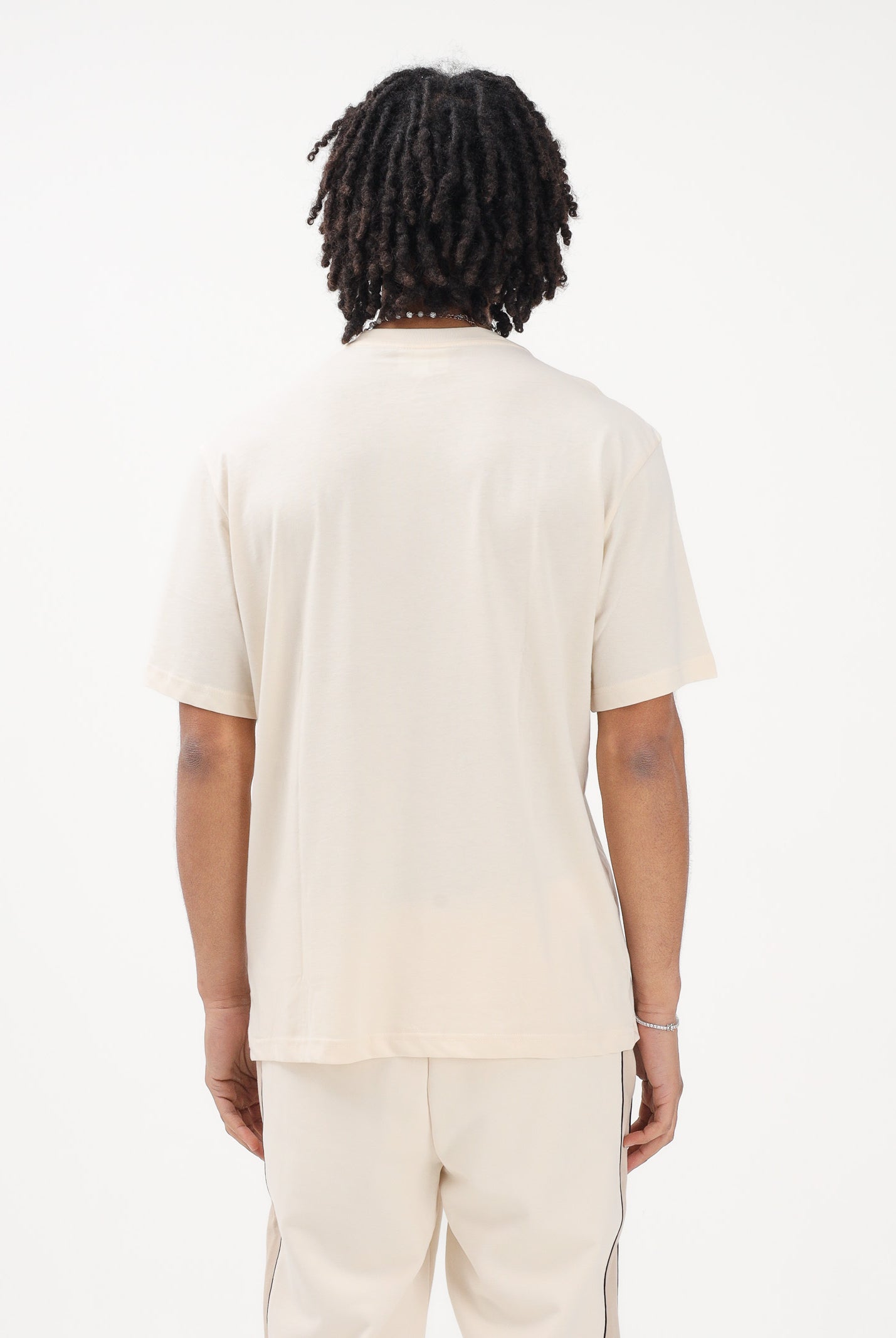 LACOSTE T-shirt a manica corta beige da uomo con motivo color block TH0896 3RR LACOSTE