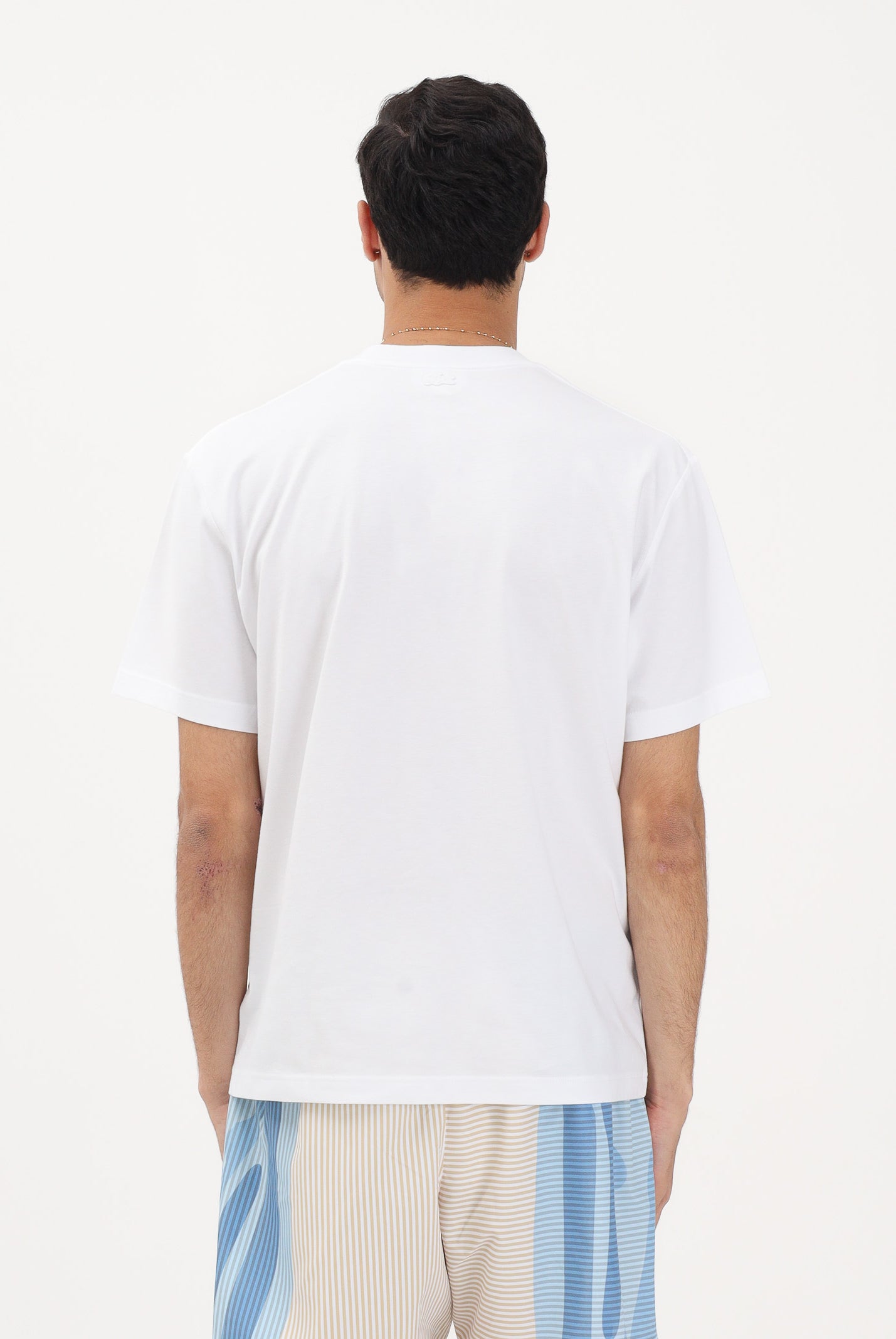 LACOSTE T-shirt a manica corta bianca da uomo con stampa<BR/> TH1427 001 LACOSTE
