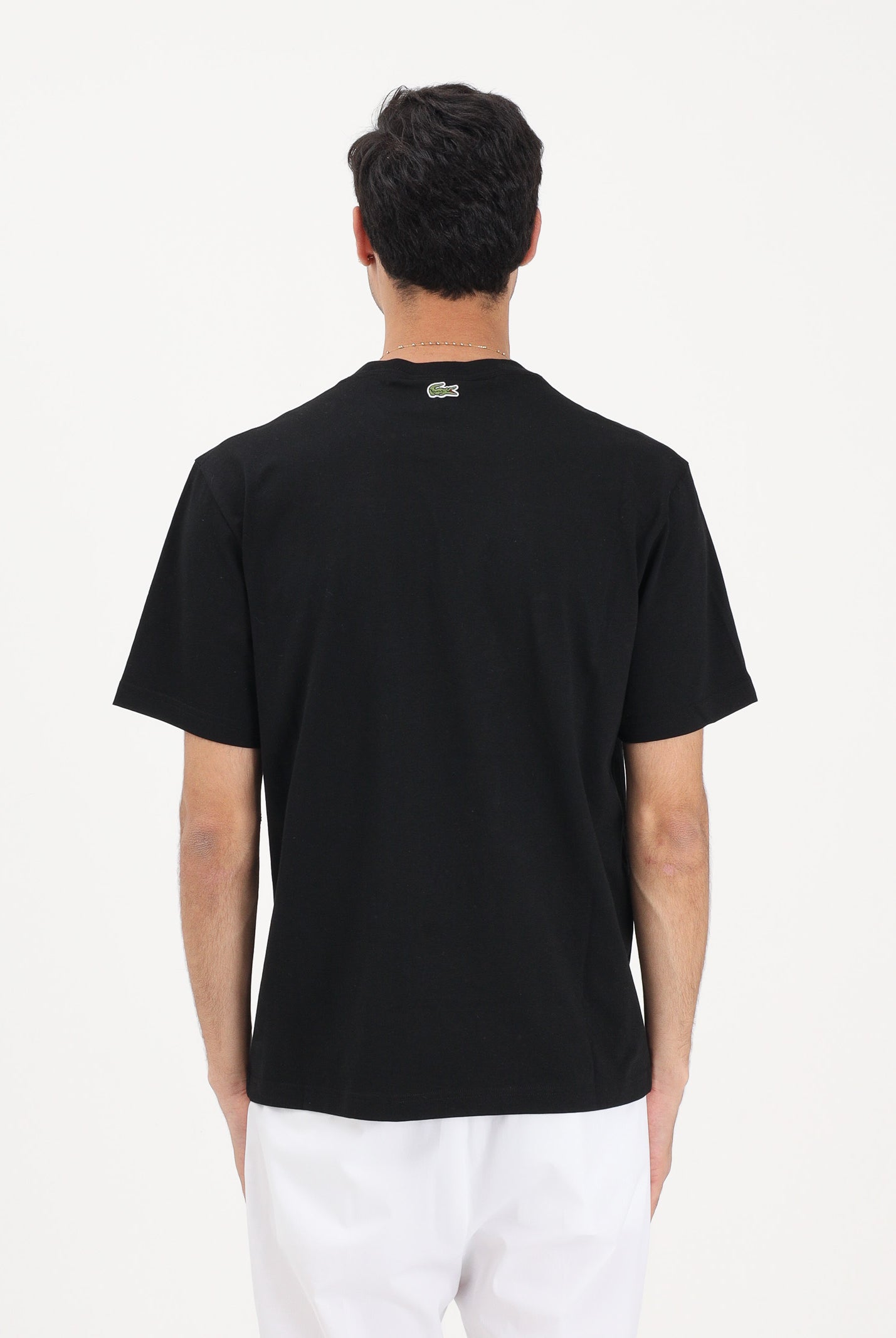 LACOSTE T-shirt a manica corta nera da uomo con stampa TH1446 031 LACOSTE