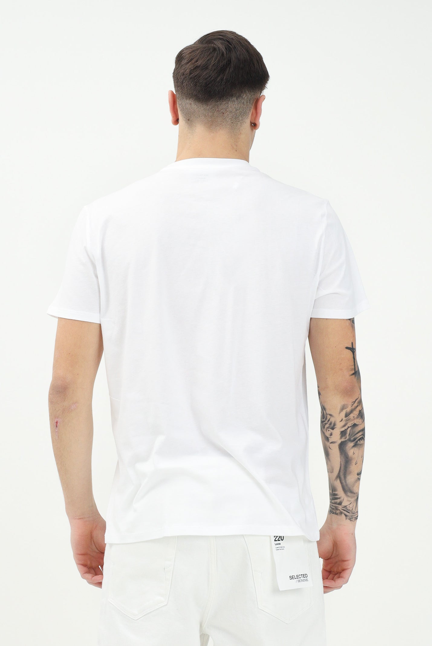 LACOSTE T-shirt a manica corta bianca per uomo e donna con patch logo TH6709 001 LACOSTE