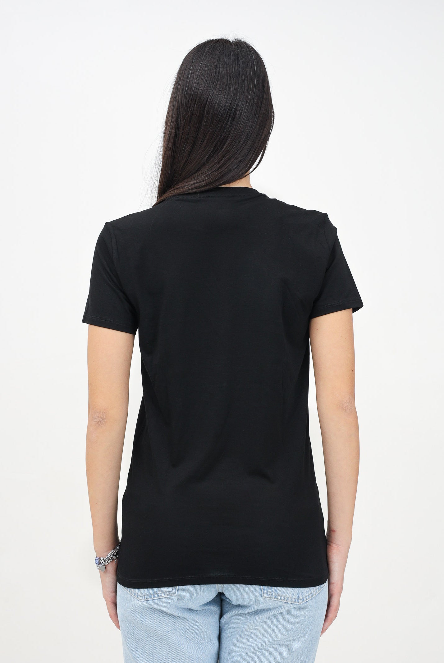 LACOSTE T-shirt a manica corta nera per uomo e donna con patch logo TH6709 031 LACOSTE