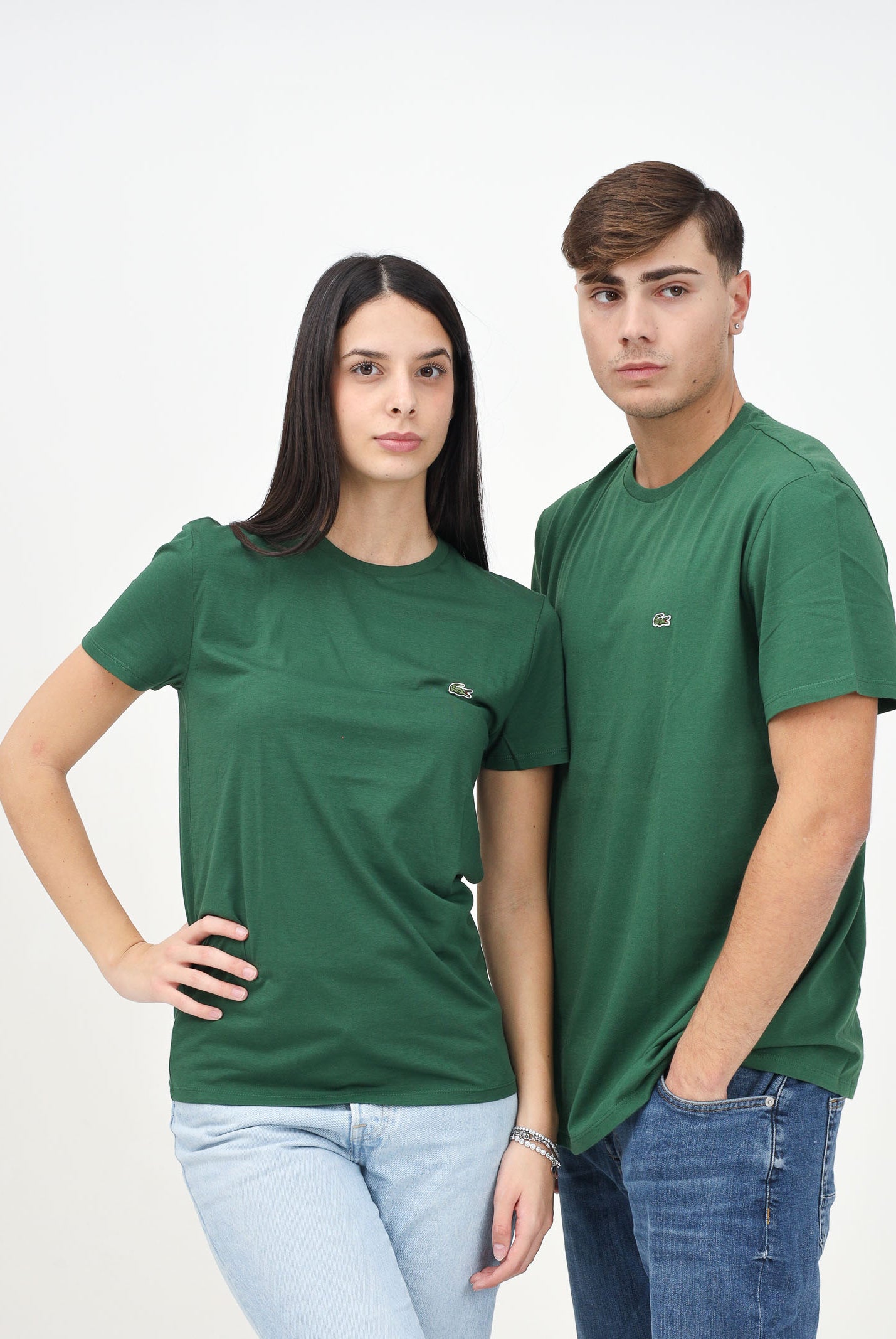 LACOSTE T-shirt a manica corta verde per uomo e donna con patch logo TH6709 132 LACOSTE
