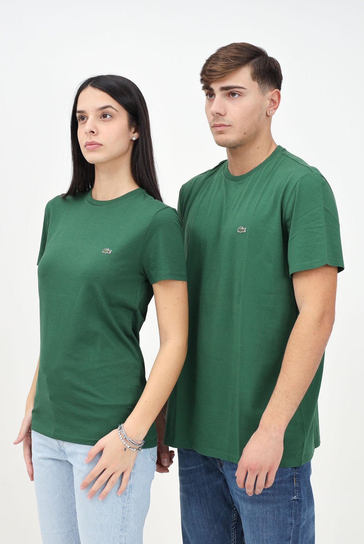 LACOSTE T-shirt a manica corta verde per uomo e donna con patch logo TH6709 132 LACOSTE