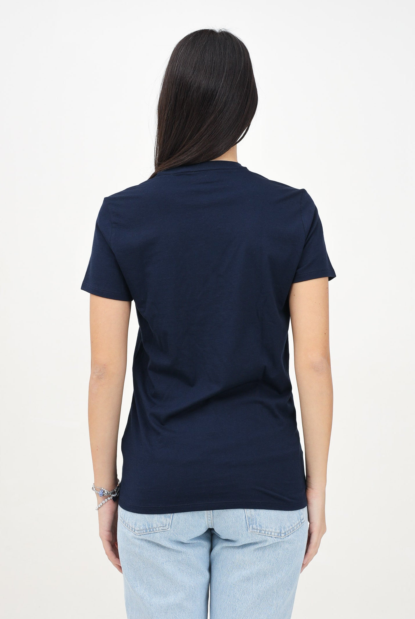 LACOSTE T-shirt a manica corta blu per uomo e donna con patch logo TH6709 166 LACOSTE
