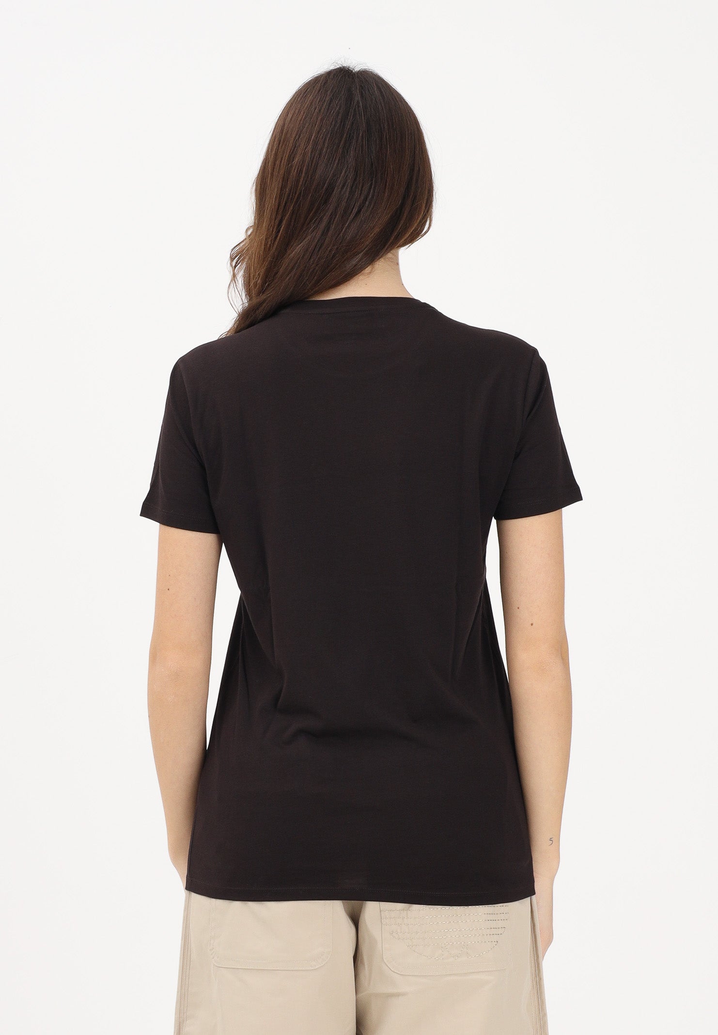 LACOSTE T-shirt a manica corta marrone per uomo e donna con patch logo TH6709 3LA LACOSTE