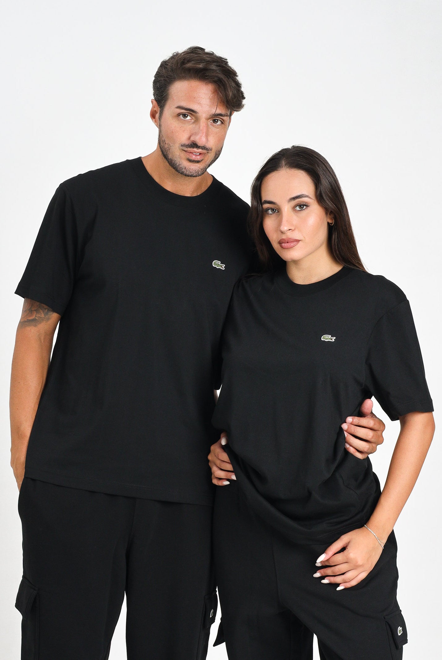 LACOSTE T-shirt a manica corta nera per uomo e donna con logo TH7318 031 LACOSTE