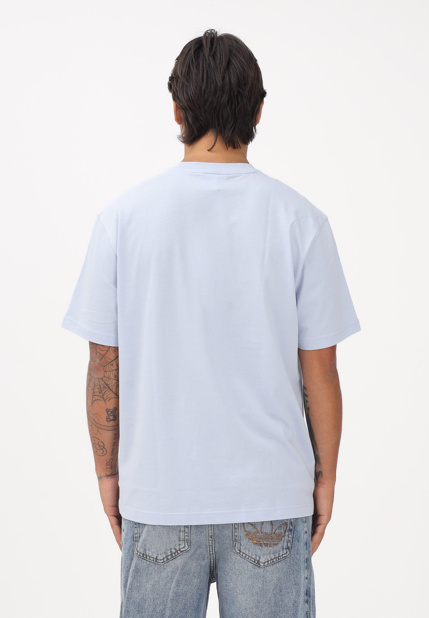 LACOSTE T-shirt a manica corta celeste per uomo e donna con patch coccodrillo TH7318 J2G LACOSTE