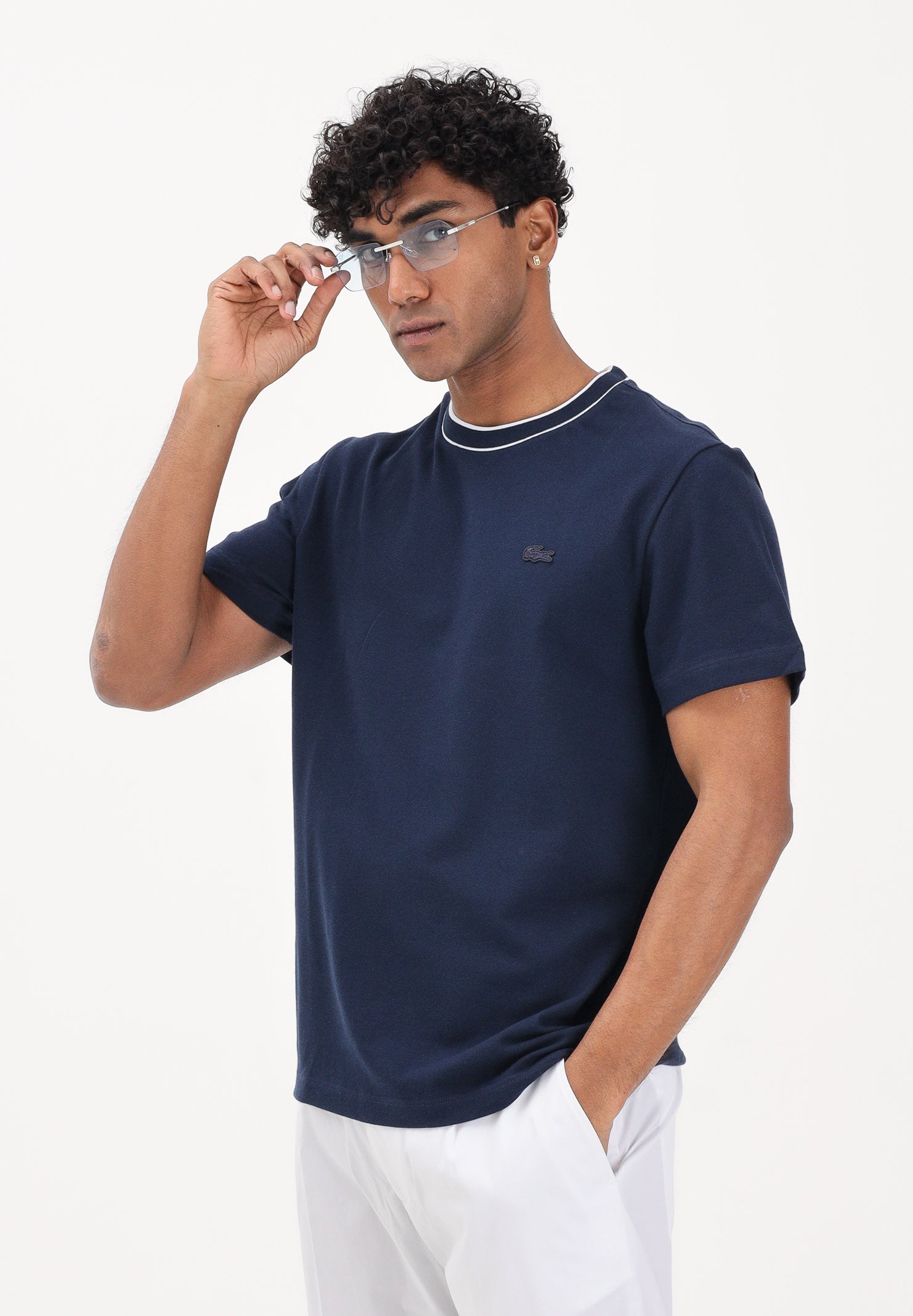 LACOSTE T-shirt a manica corta Made in France blu da uomo TH8174 166 LACOSTE