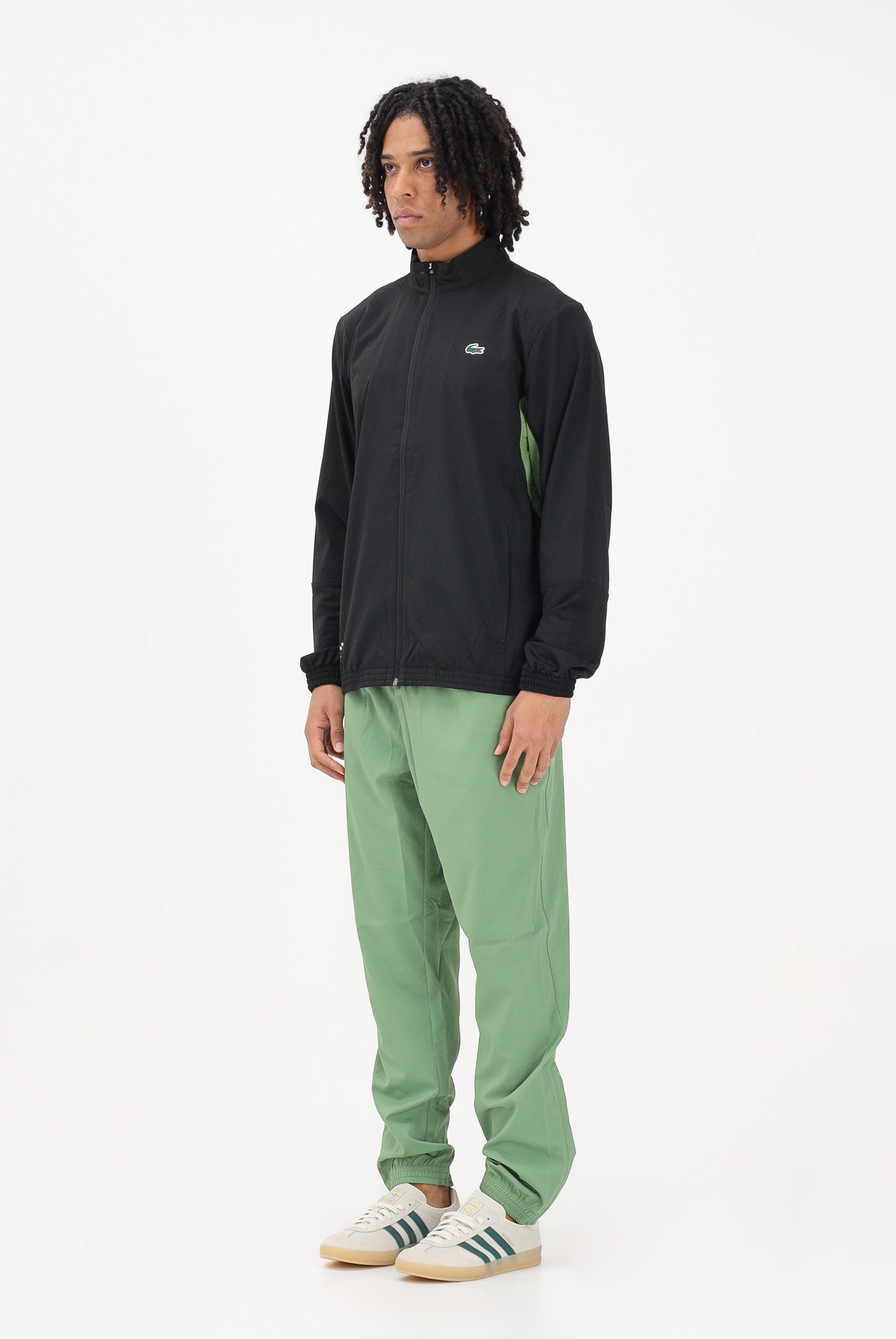 LACOSTE Tuta Lacoste Tennis x Daniil Medvedev nera e verde da uomo WH4764 5YI LACOSTE