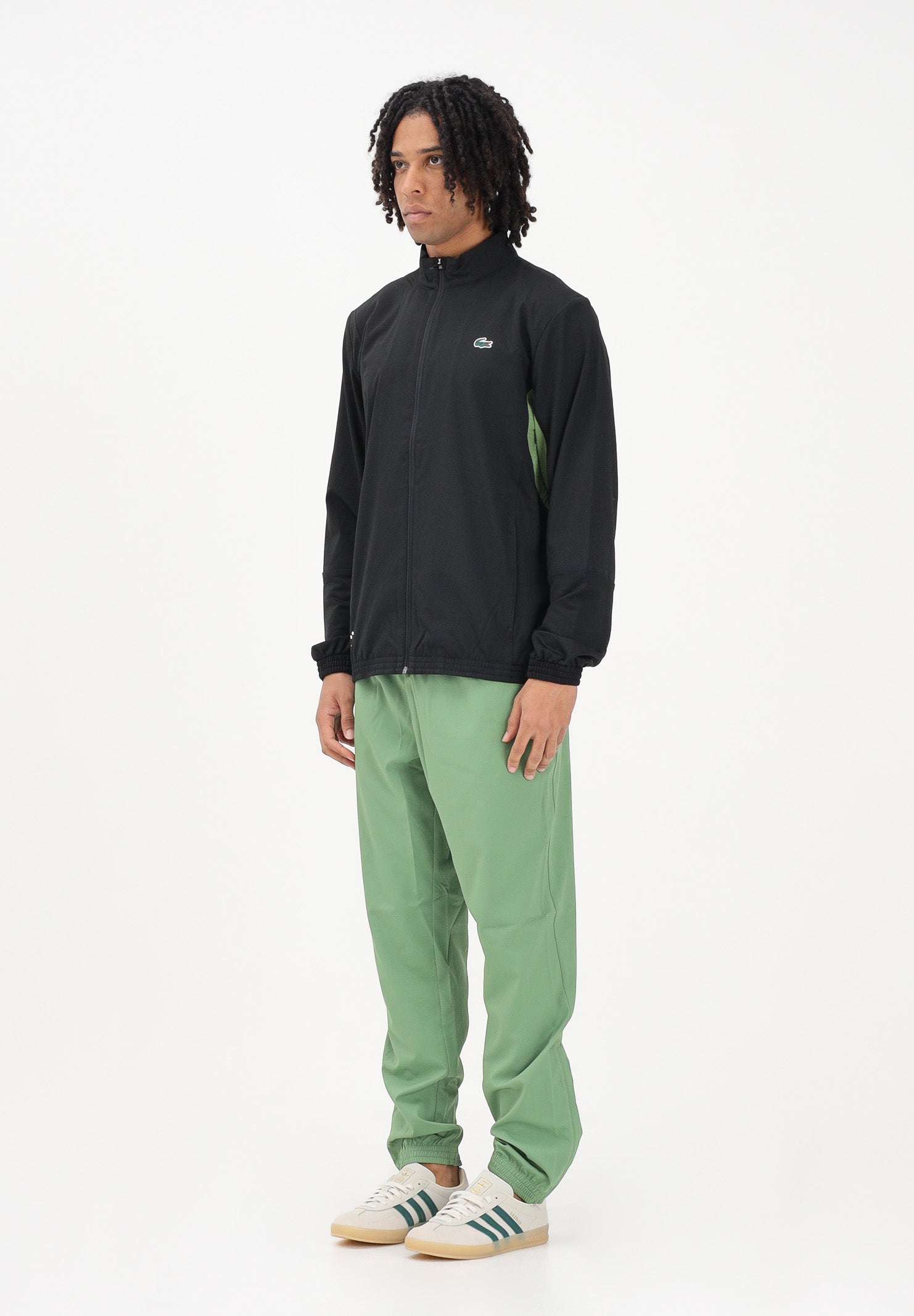 LACOSTE Tuta Lacoste Tennis x Daniil Medvedev nera e verde da uomo WH4764 5YI LACOSTE