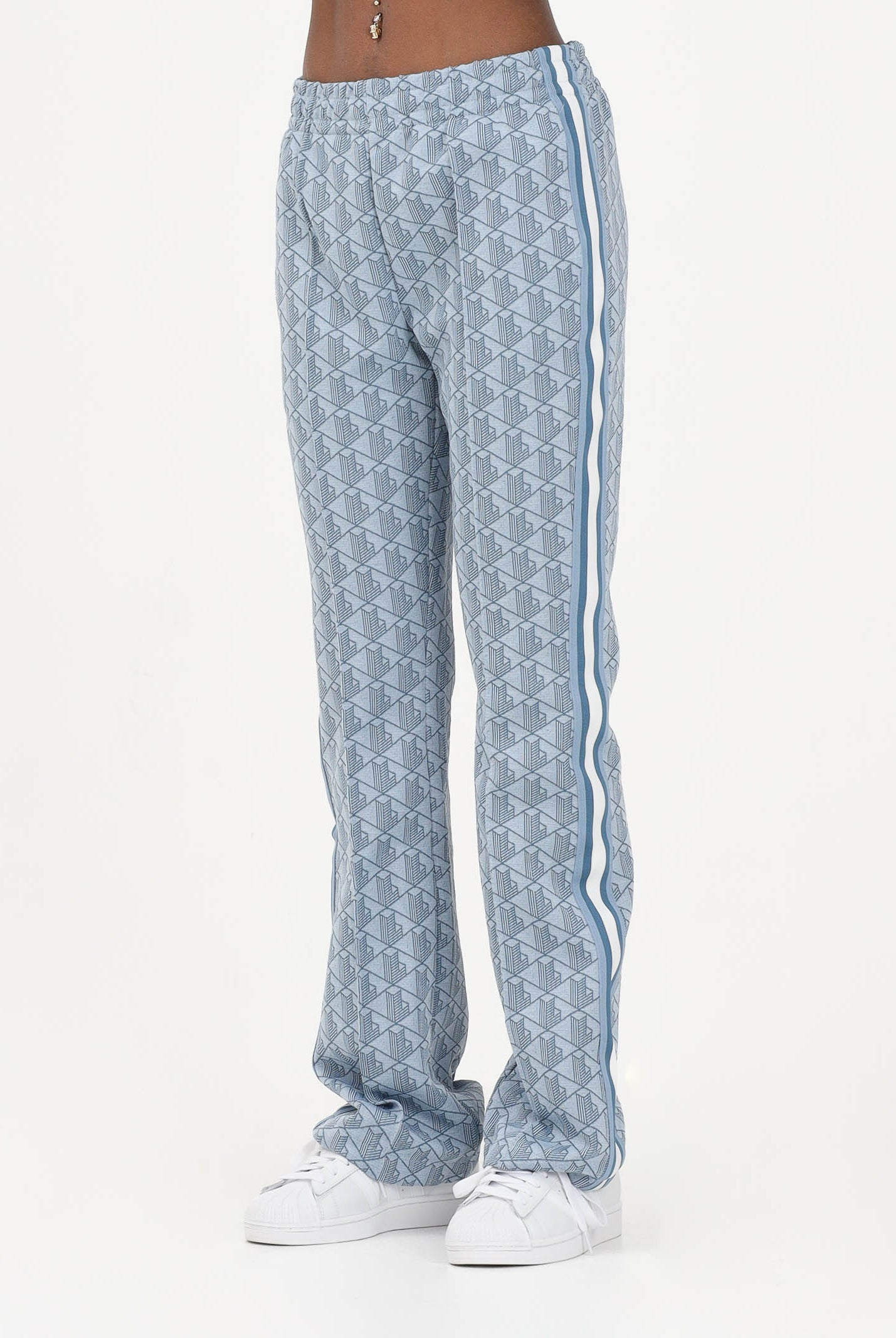 LACOSTE Pantalone sportivo azzurro da donna con motivo monogram XF9313 1QI LACOSTE