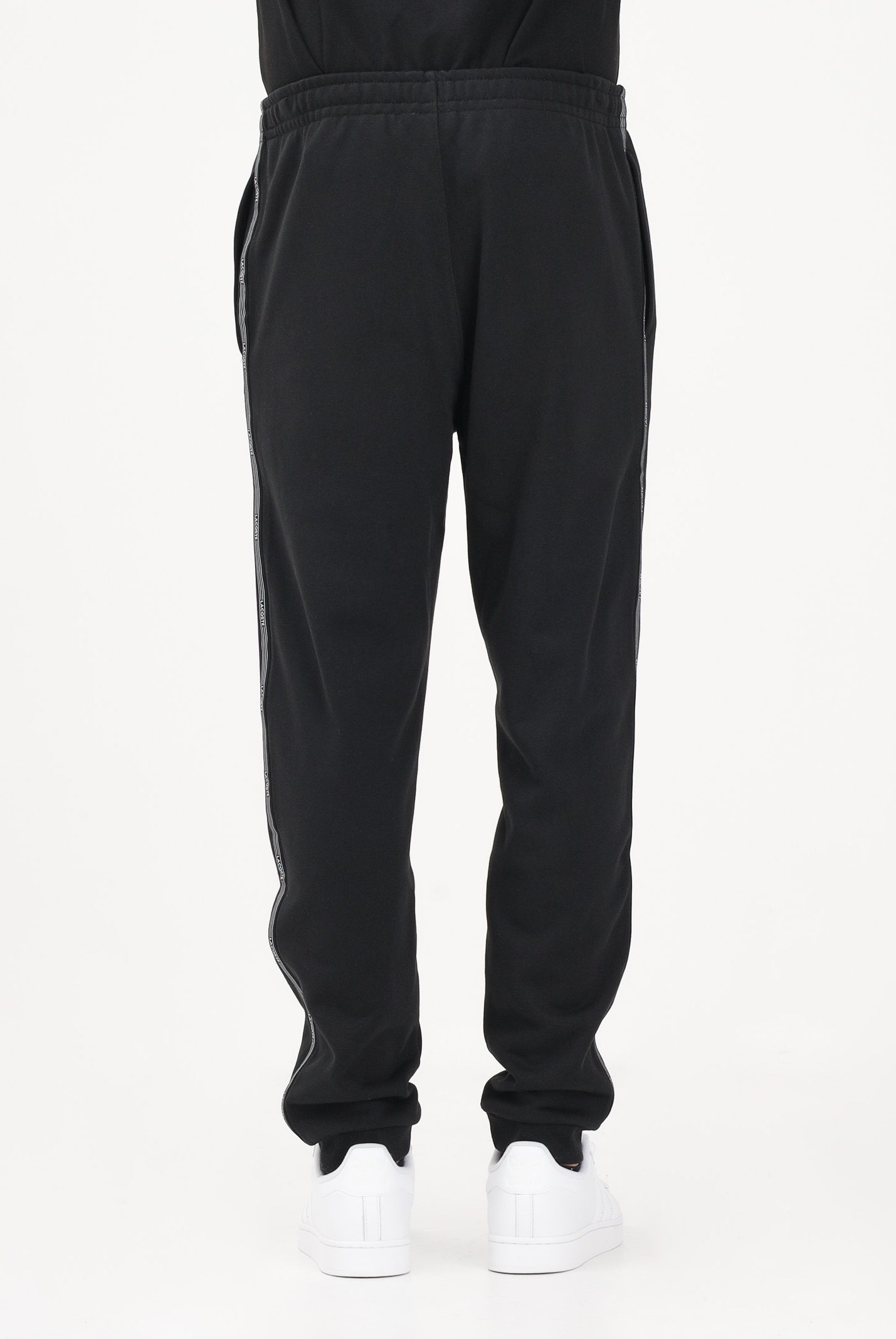 LACOSTE Pantalone sportivo nero da uomo con rifiniture laterali logate XH0883 031 LACOSTE