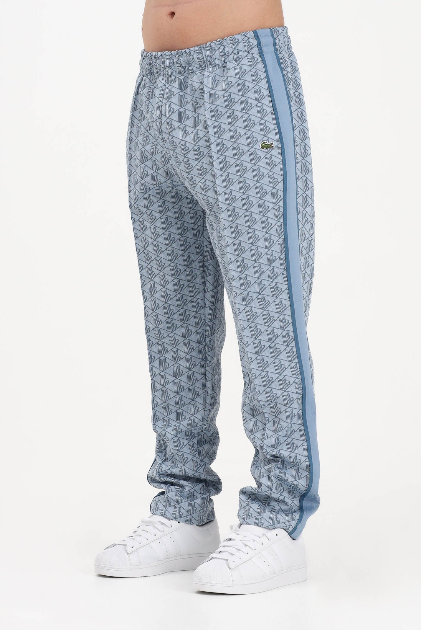 LACOSTE Pantalone sportivo azzurro da uomo con monogramma Paris XH1440 1QI LACOSTE