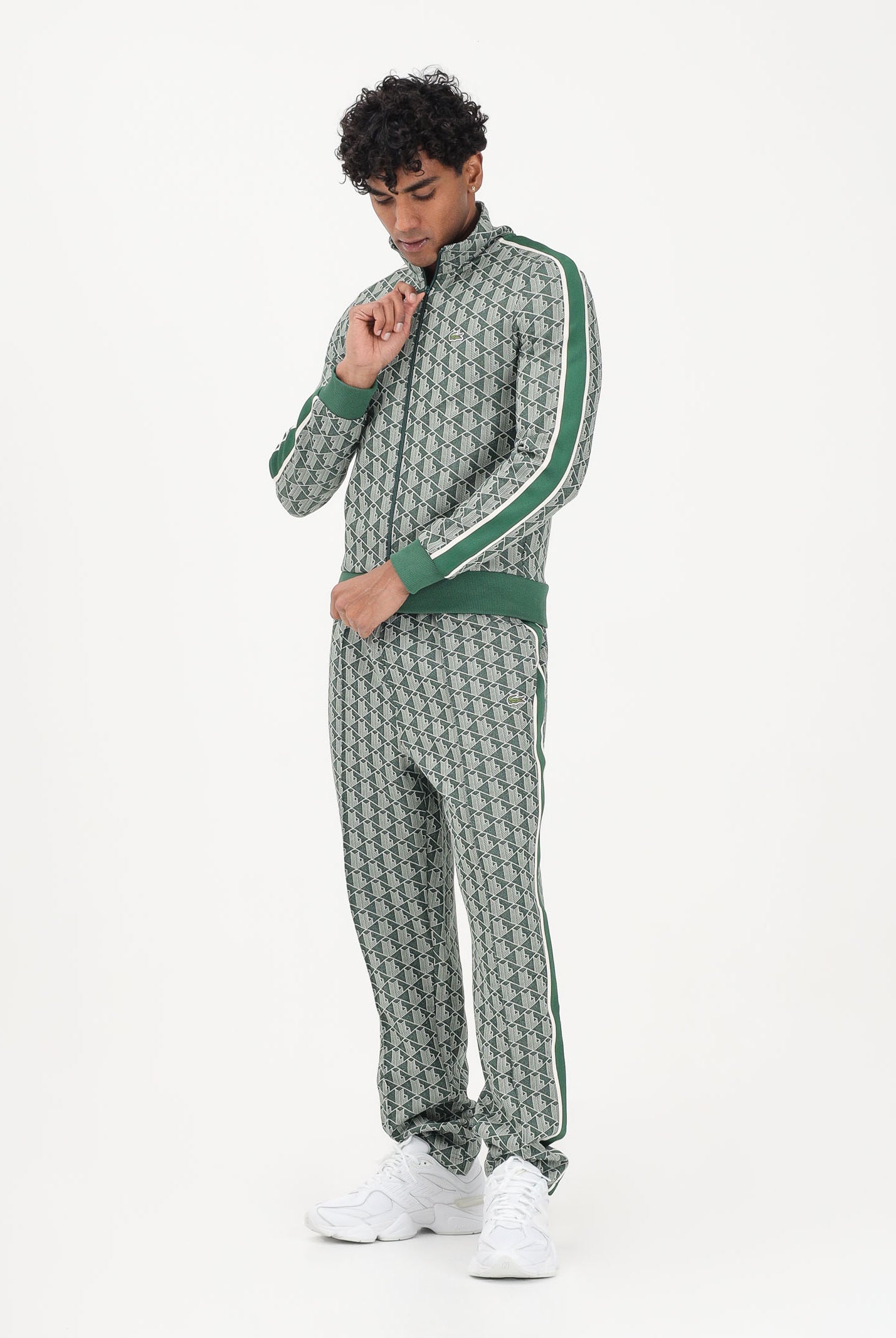 LACOSTE Pantalone sportivo verde da uomo con monogramma Paris XH1440 D1R LACOSTE