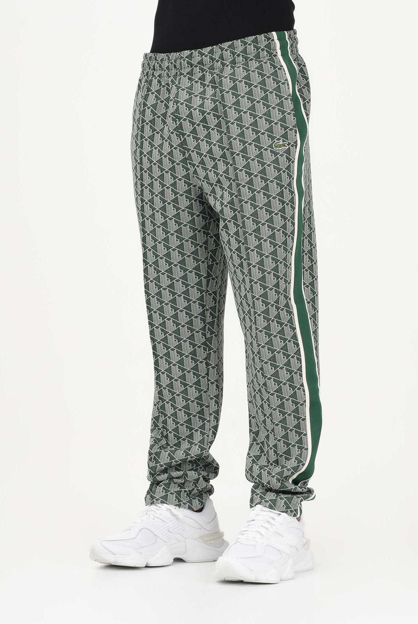 LACOSTE Pantalone sportivo verde da uomo con monogramma Paris XH1440 D1R LACOSTE
