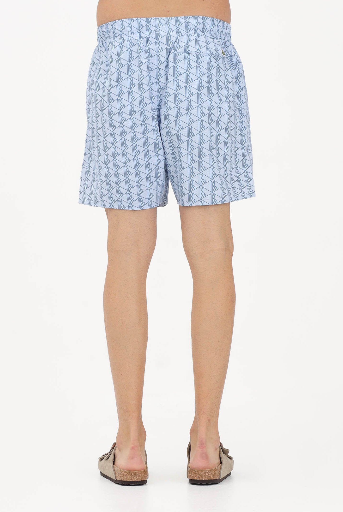 LACOSTE Shorts mare azzurro da uomo con stampa monogramma MH9086 3IJ LACOSTE