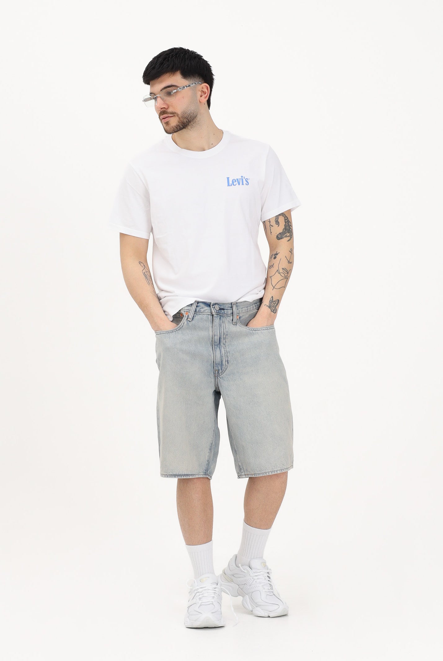 LEVI'S Shorts 478™ Baggy in denim chiaro sabbiato da uomo 001JM-0013 . LEVI'S®