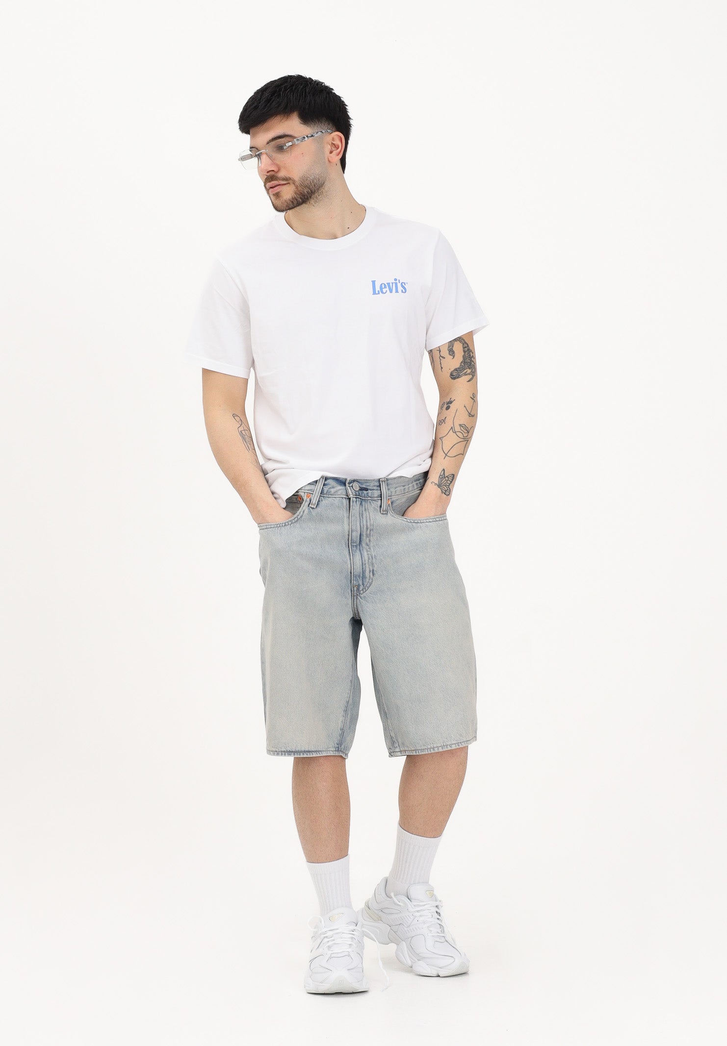 LEVI'S Shorts 478™ Baggy in denim chiaro sabbiato da uomo 001JM-0013 . LEVI'S®