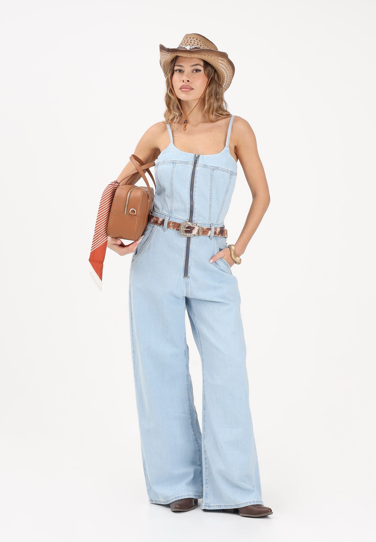 LEVI'S Tuta Bustier Lightweight in denim chiaro da donna 001WC-0005 . LEVI'S®